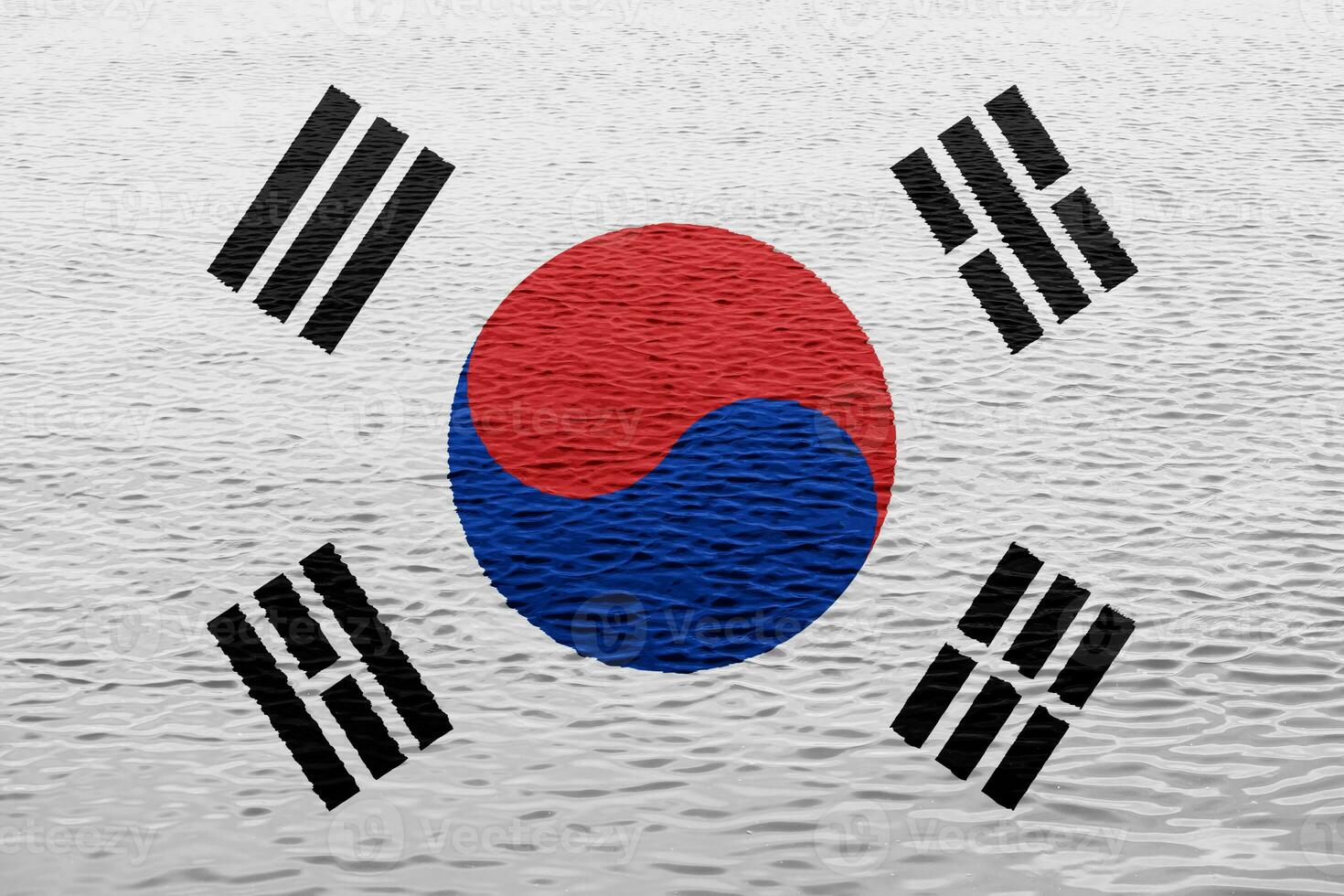 bandeira do república do Coréia em uma texturizado fundo. conceito colagem. foto