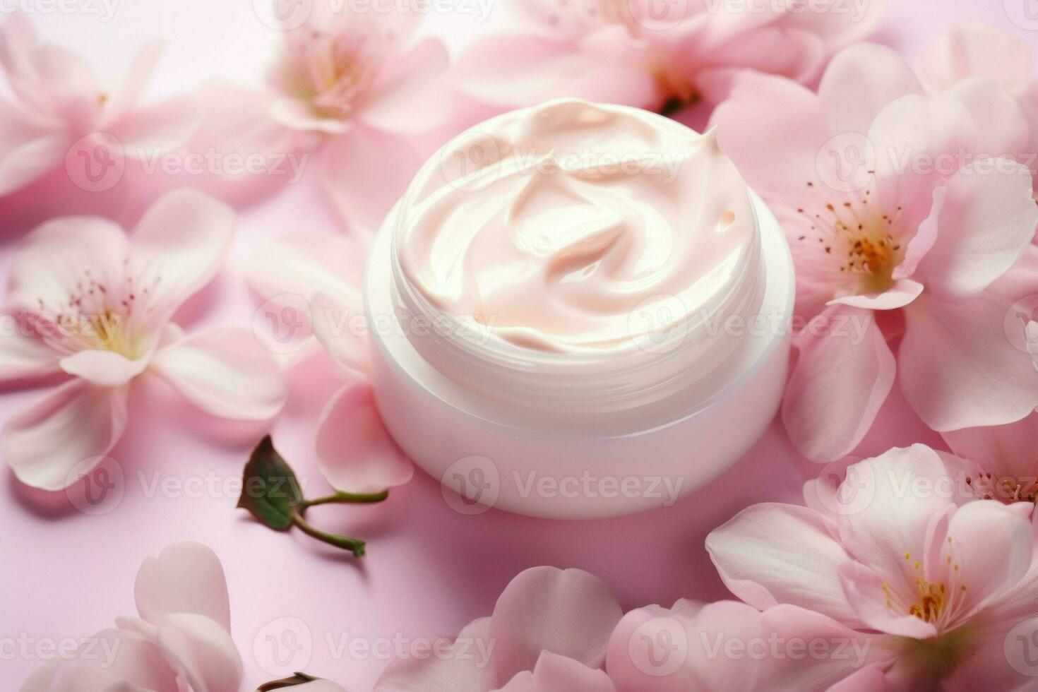 calmante Cosmético creme Rosa flores gerar ai foto