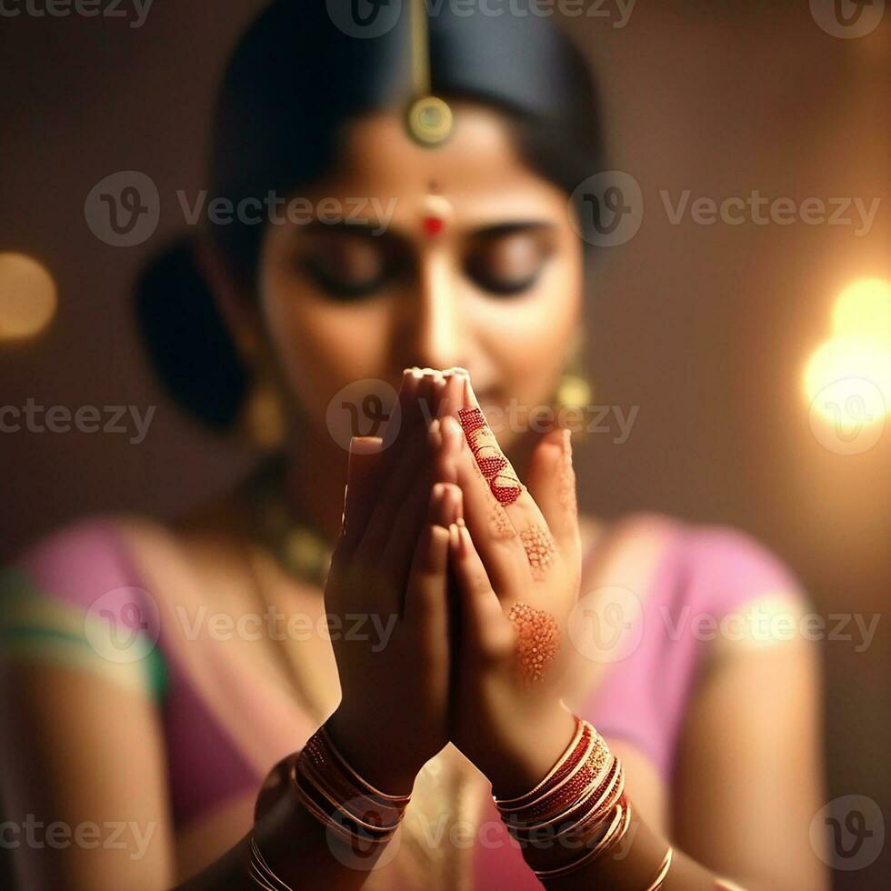 lindo indiano noiva dentro vermelho Lehenga olhando às a Câmera, tradicional indiano casamento, generativo ai foto