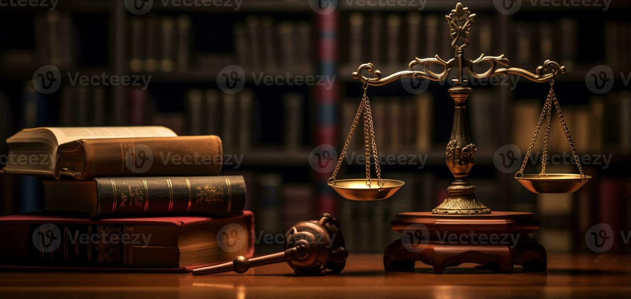 3d rendido lei legal sistema justiça crime conceito malho martelo martelo e balanças em mesa ai generativo foto
