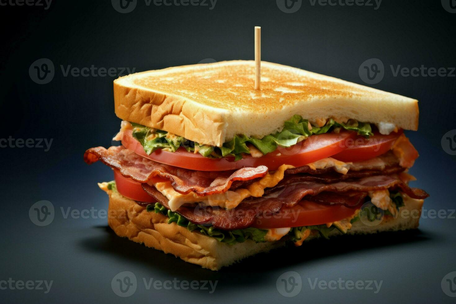 saboroso sanduíche em americano bandeira salada pão sésamo. gerar ai foto
