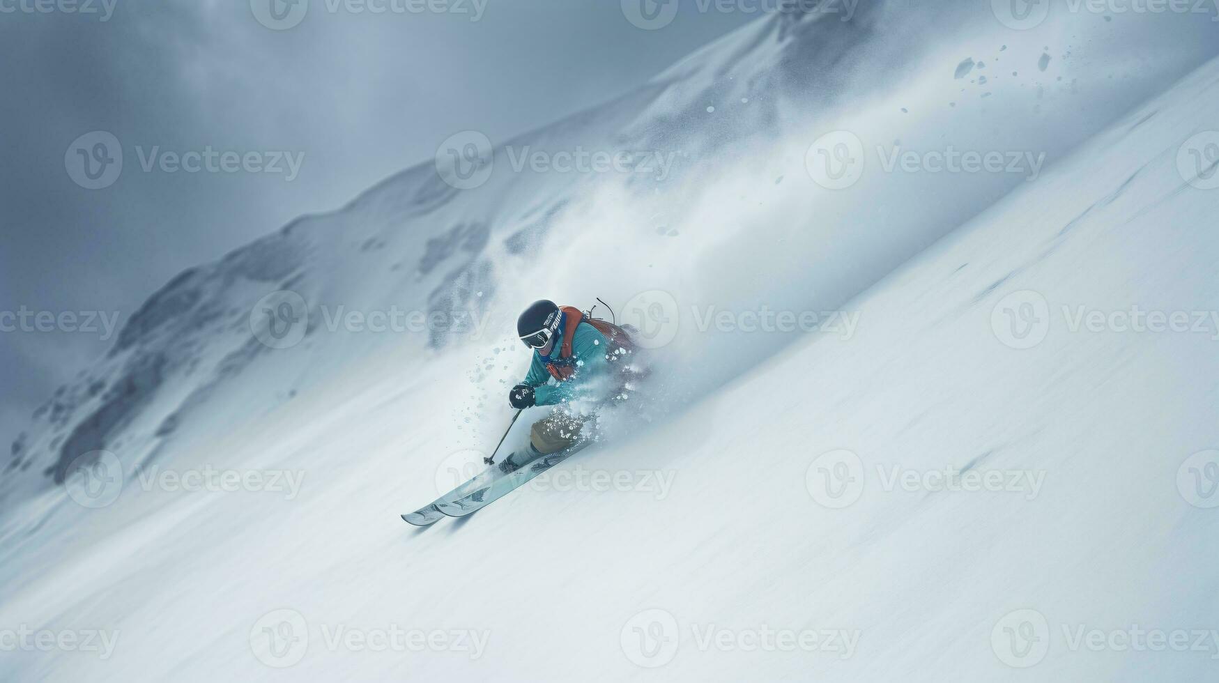 ai generativo inverno extremo Esportes legal tiro do snowboard dentro movimento foto