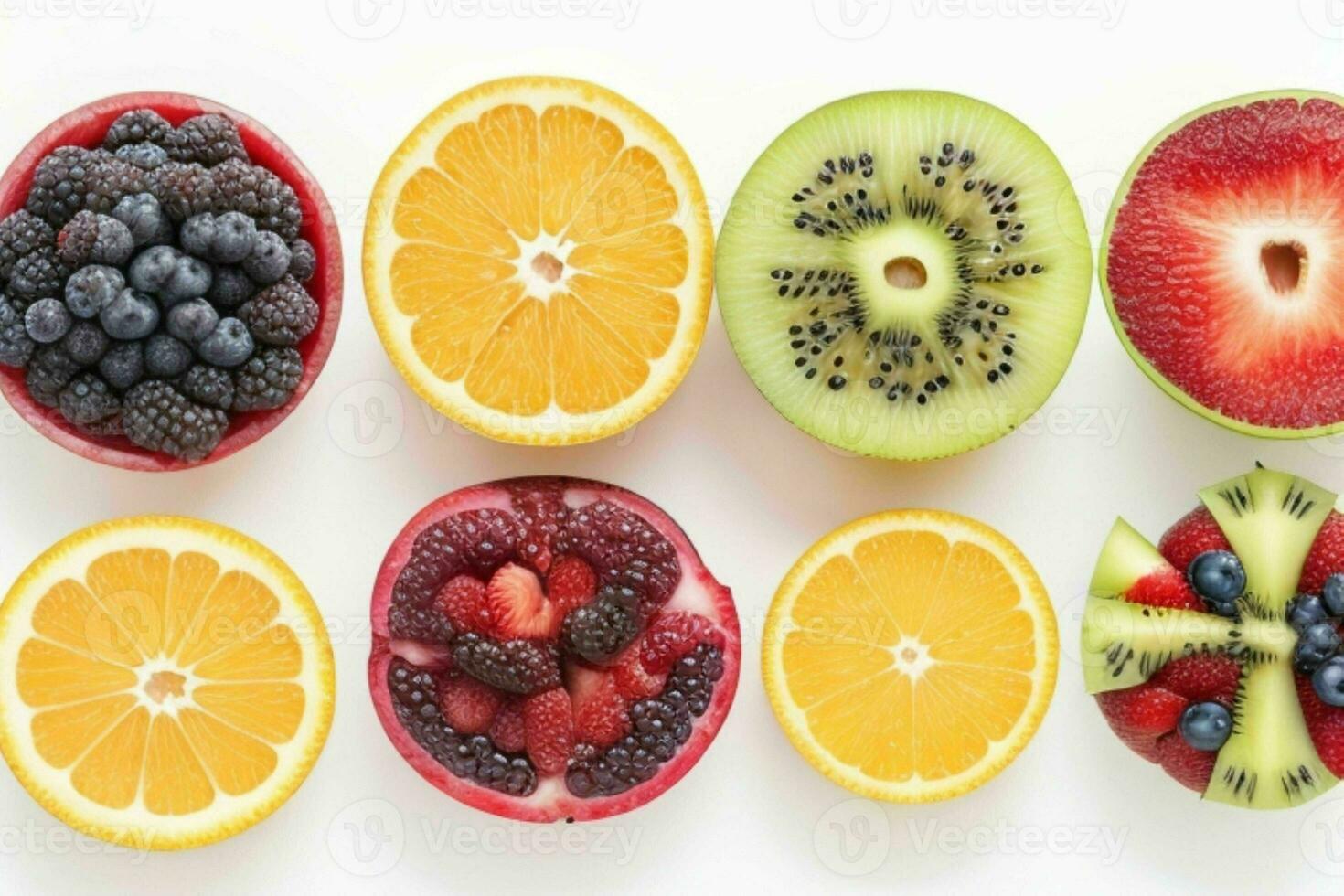 vários misturado saudável frutas. fundo. ai generativo pró foto