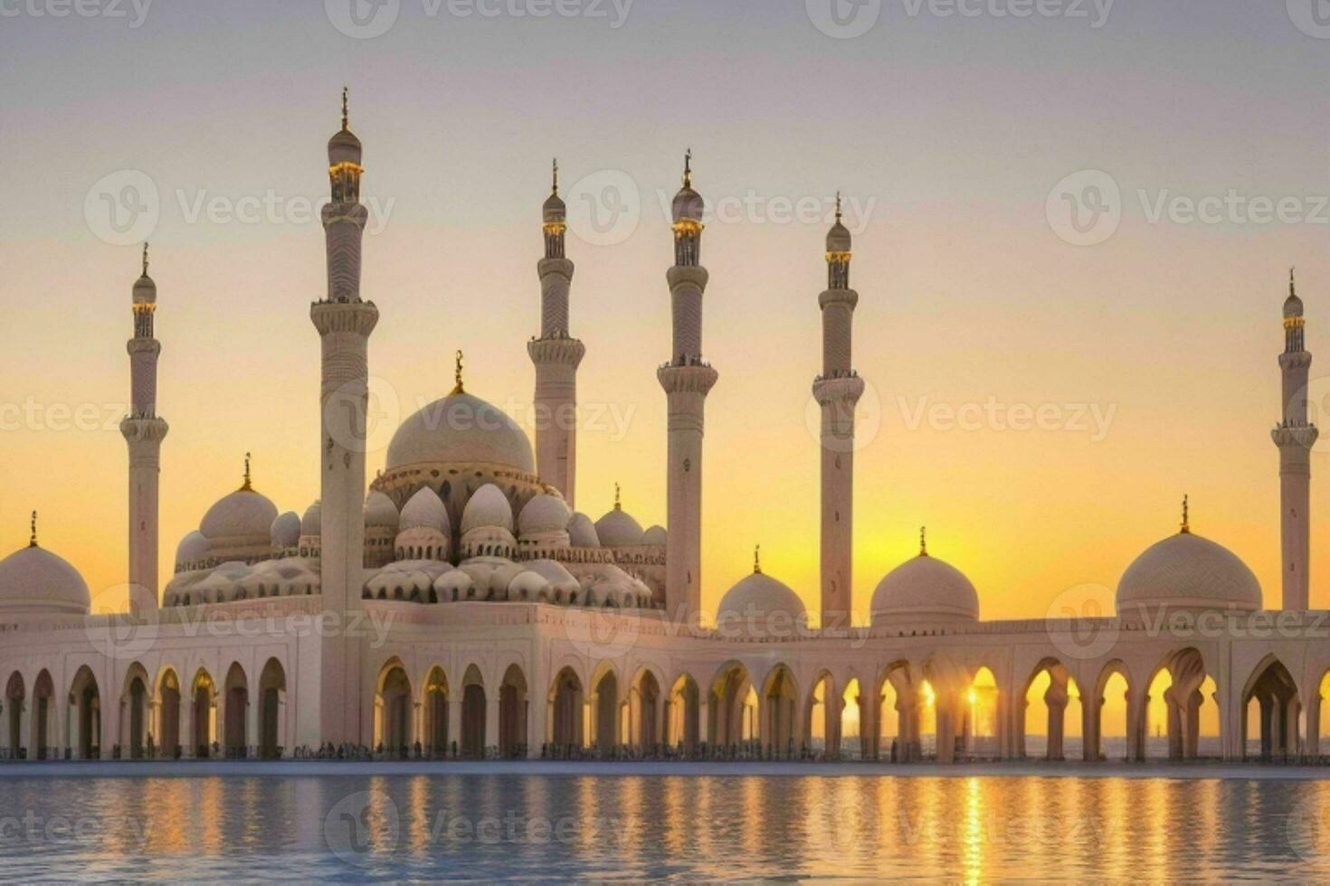 sharjah grande mesquita dentro dubai. fundo. ai generativo pró foto