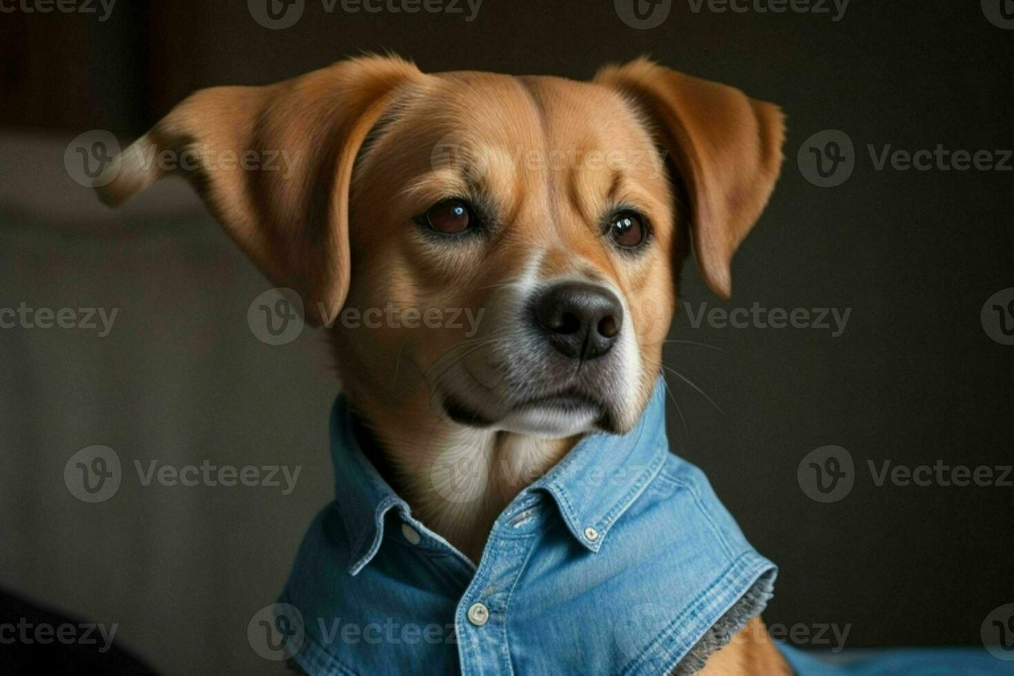 fofa cachorro vestindo camisa. ai generativo pró foto