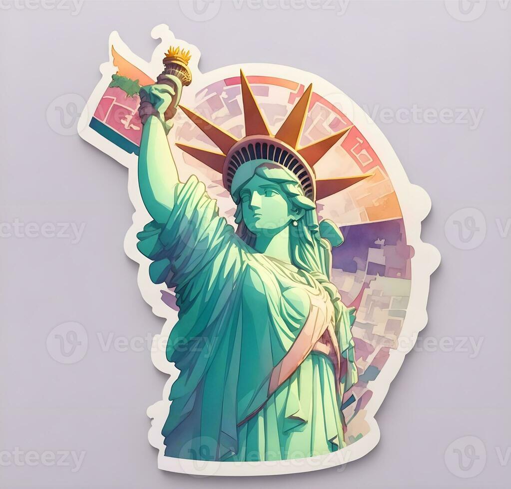 estátua do liberdade, Novo Iorque cidade, EUA. adesivo com a imagem do a estátua do liberdade. foto