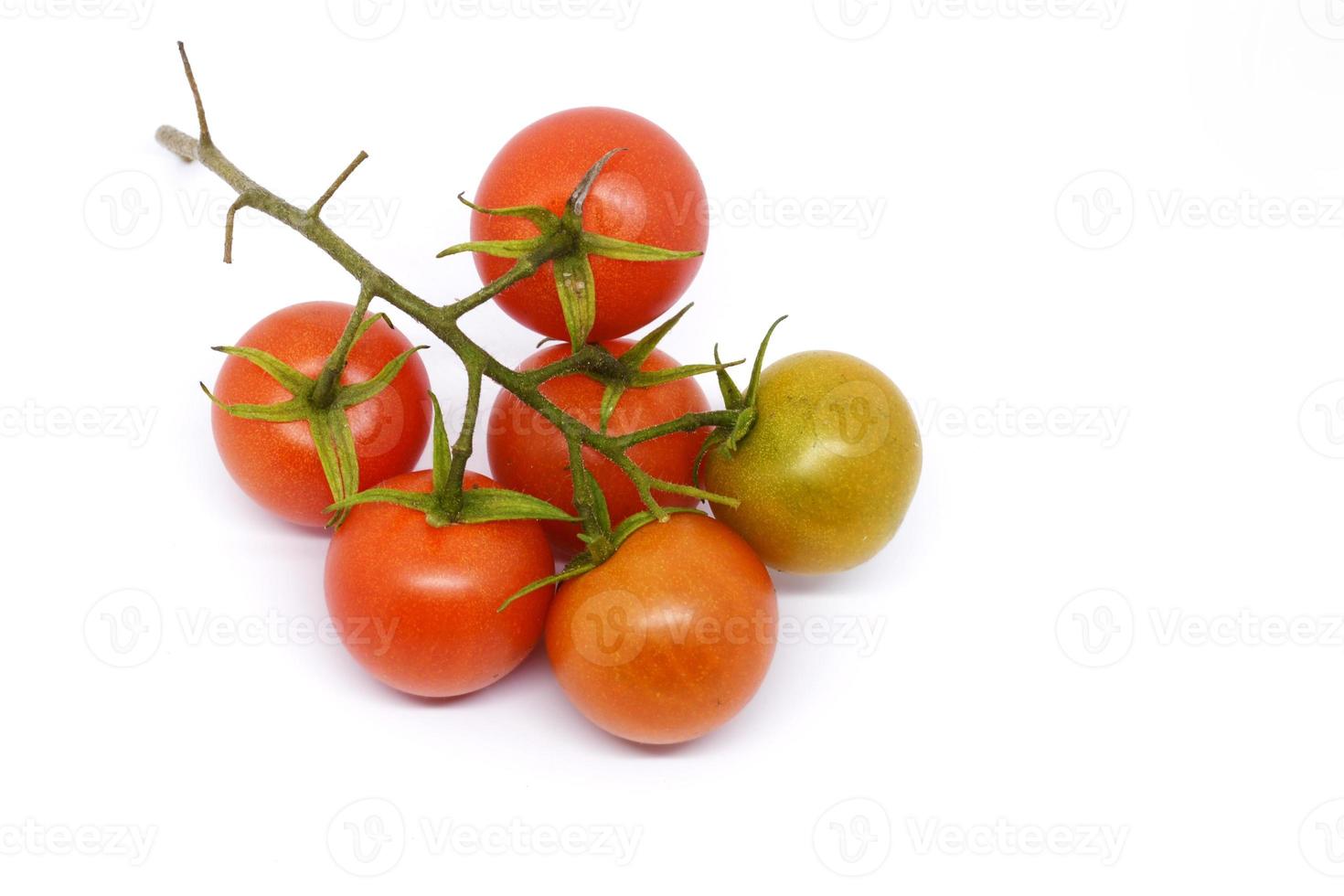 tomates vermelhos frescos isolados no fundo branco. Tomates ameixa. foto