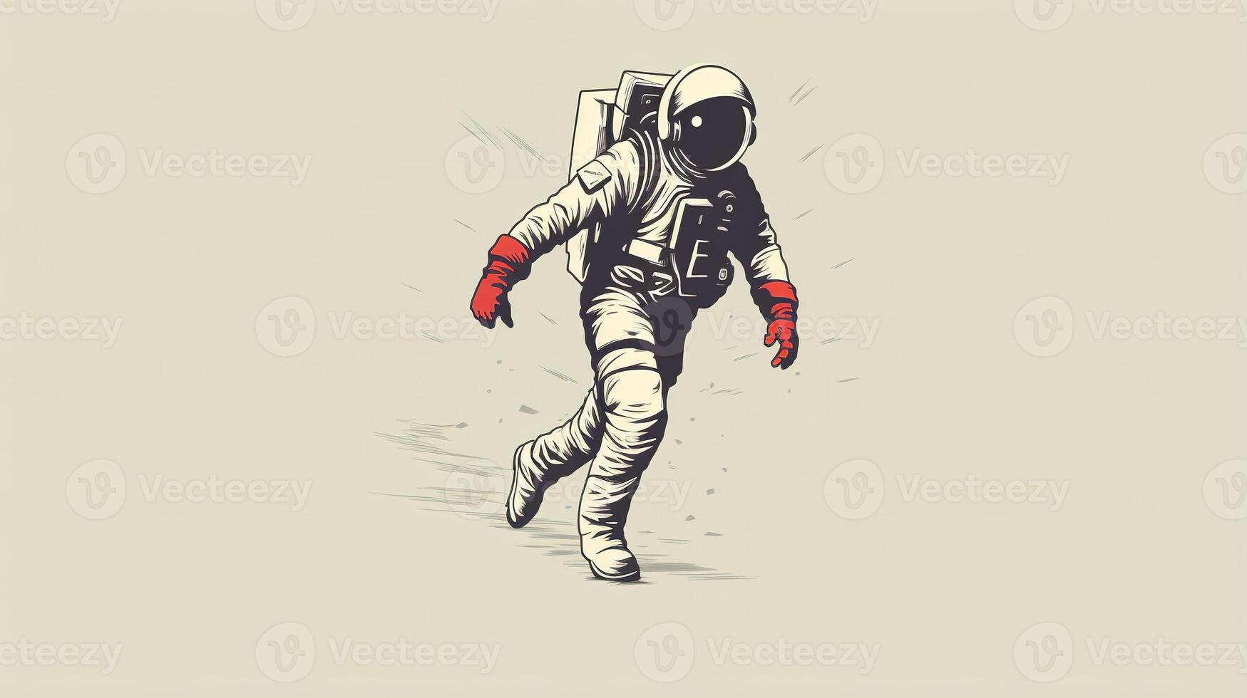 generativo ai, astronauta dentro traje espacial, impressão tipográfica vintage estilo foto