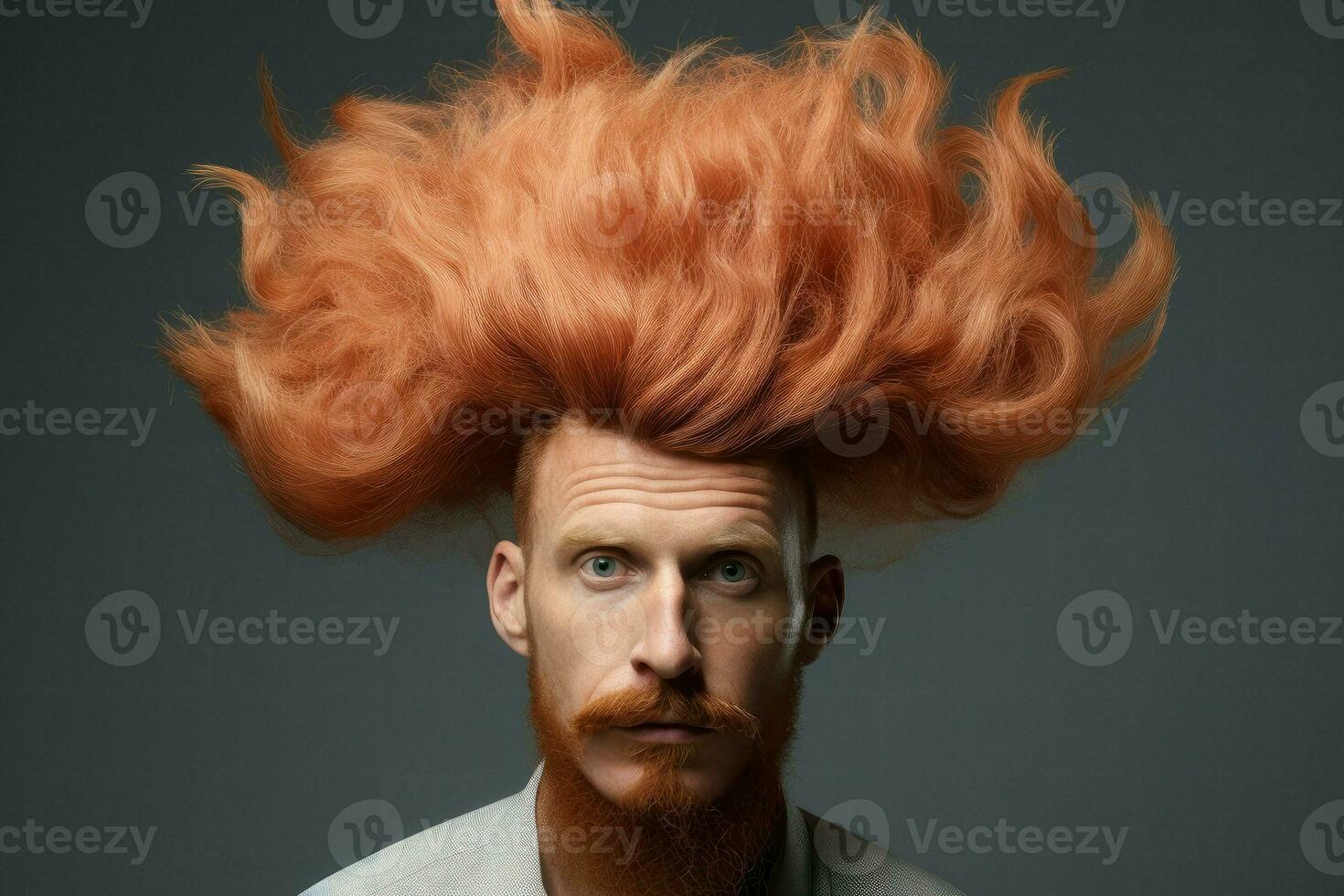 feio corte de cabelo vermelho cabelo pessoa. gerar ai foto