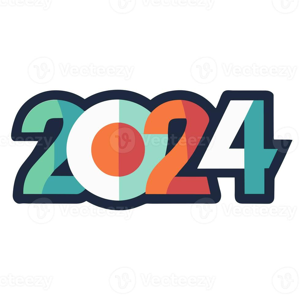 contemporâneo gráficos para a Novo ano 2024 foto