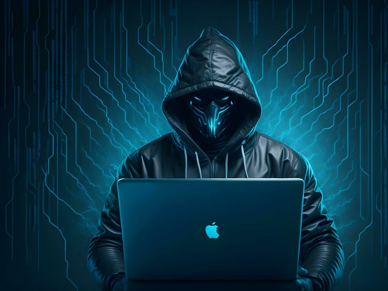 Internet segurança proteção a partir de hacker atacante cyber ataque ai gerar foto