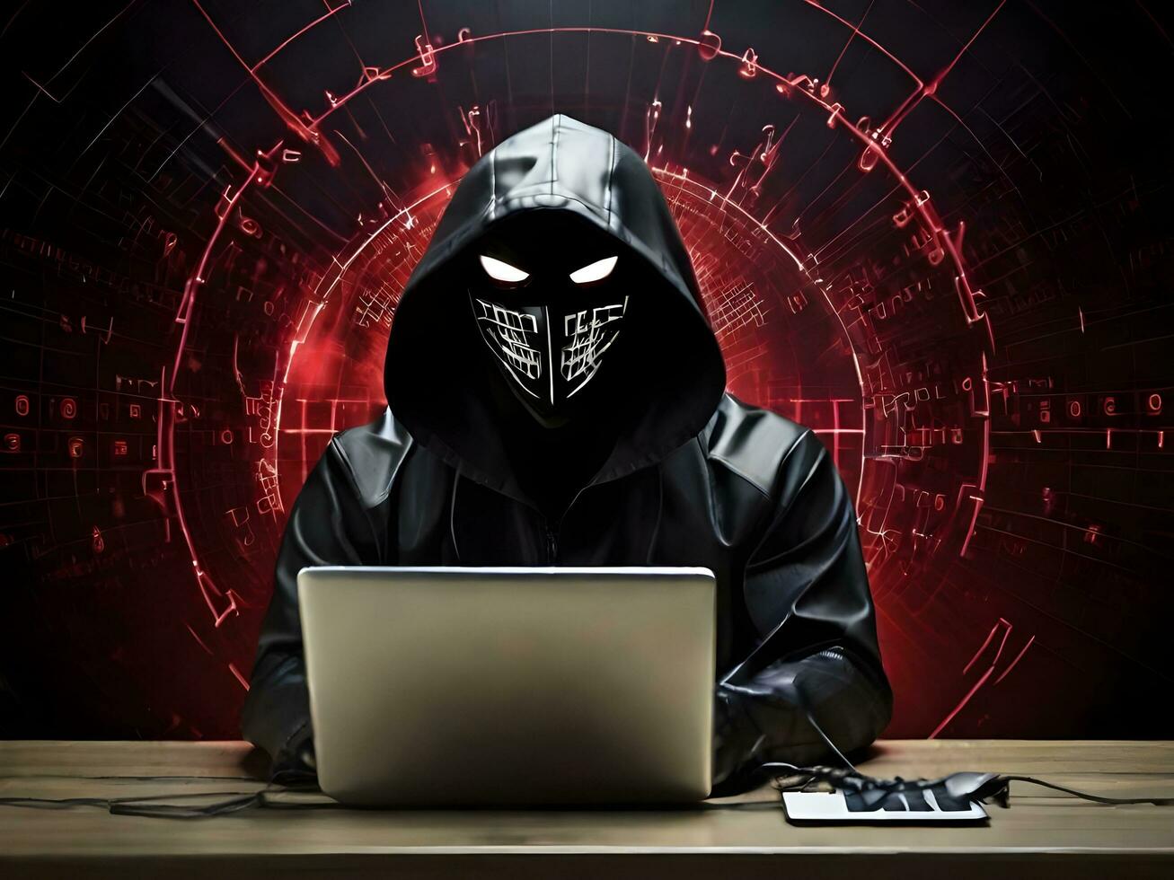 Internet segurança proteção a partir de hacker atacante cyber ataque ai gerar foto