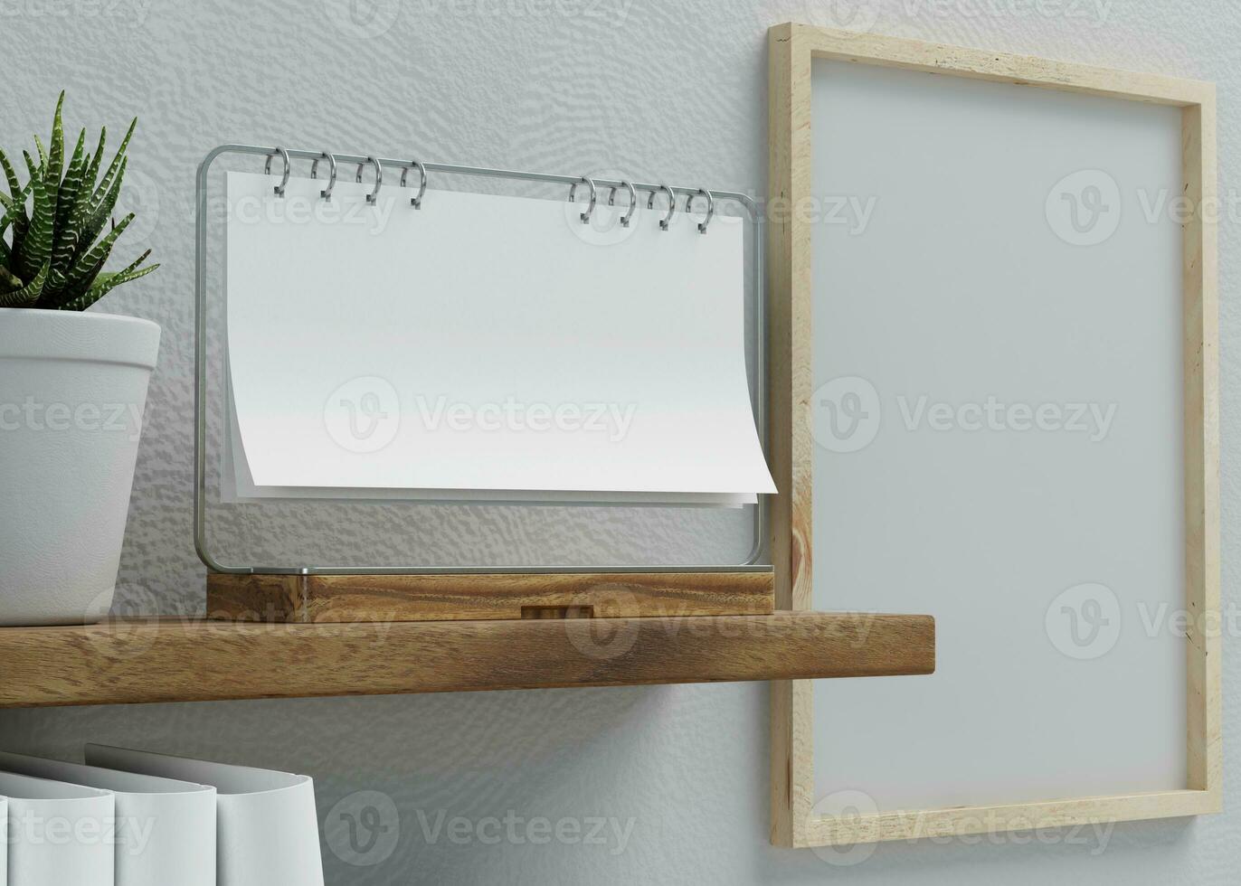 escrivaninha calendário com branco papel adequado para calendário Projeto apresentação foto