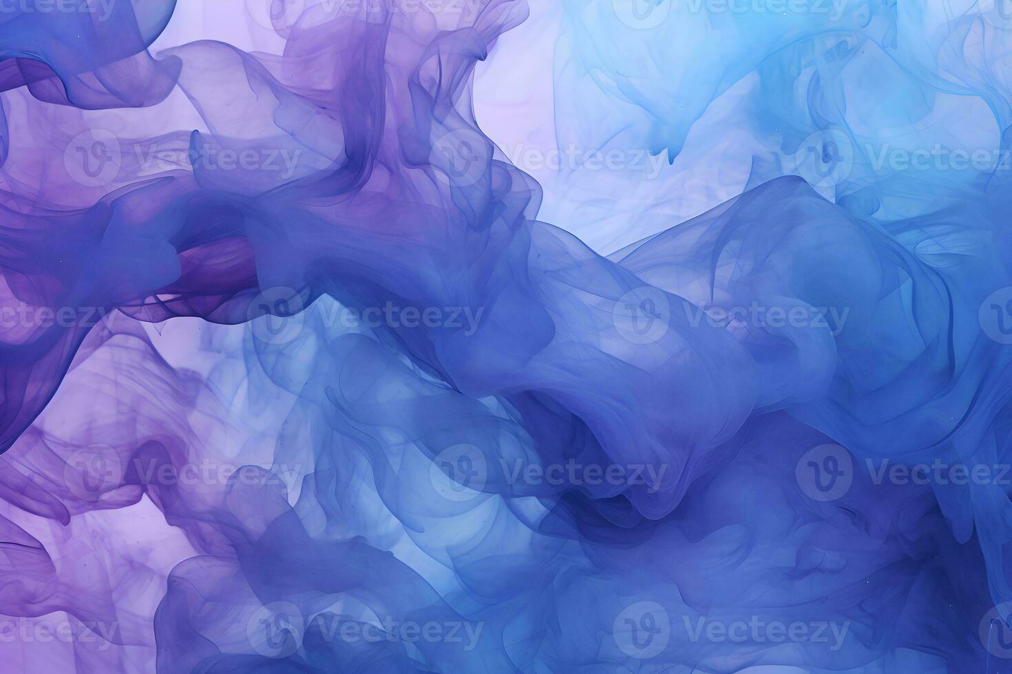 pintura dentro água. colorida arte fundo. fluorescente fumaça textura. universo energia. brilhando brilhante azul roxa vapor respingo em Sombrio ai generativo foto