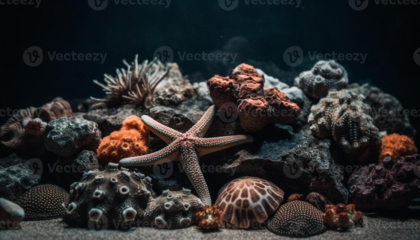 embaixo da agua animal estrelas do mar recife peixe natureza coral água mar vida gerado de ai foto