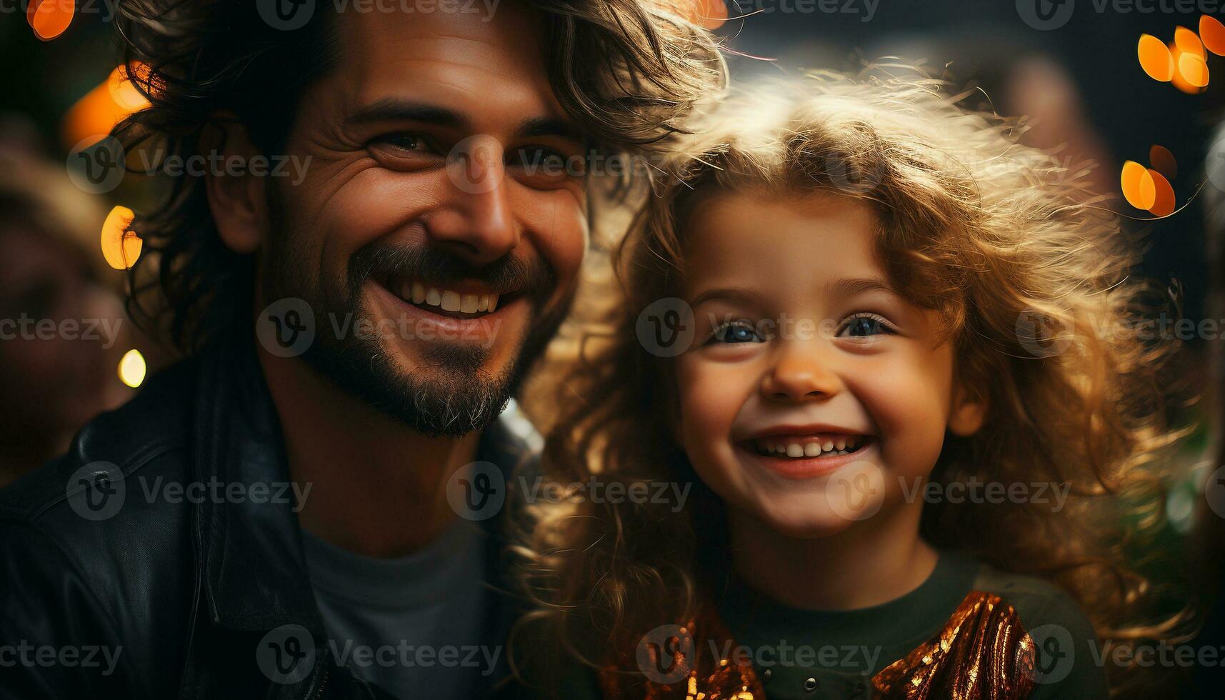 sorridente pai e filho, ao ar livre, União, amor, felicidade, união gerado de ai foto
