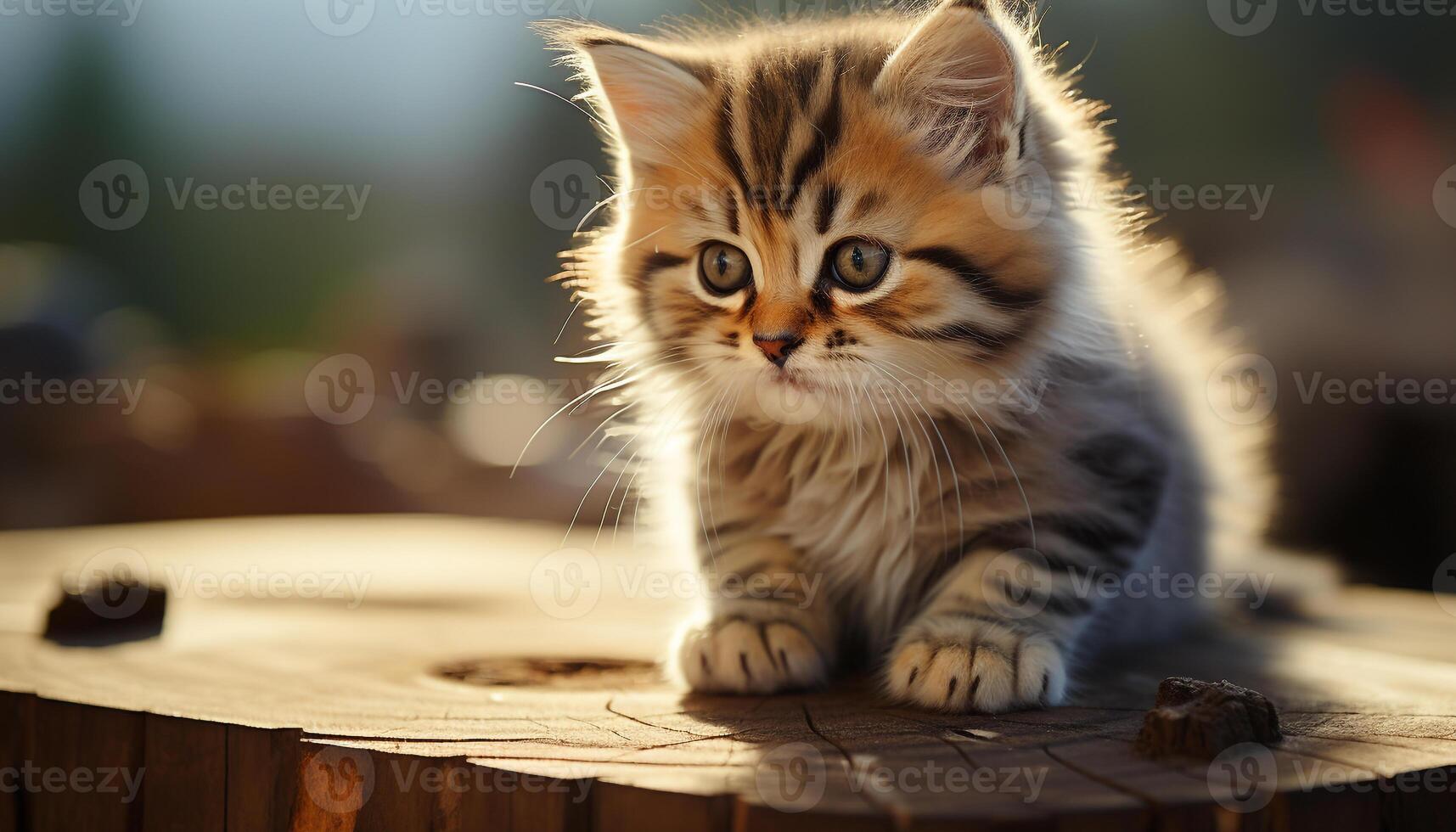 fofo gatinho jogando, olhando encantador, olhos curioso, natureza beleza gerado de ai foto