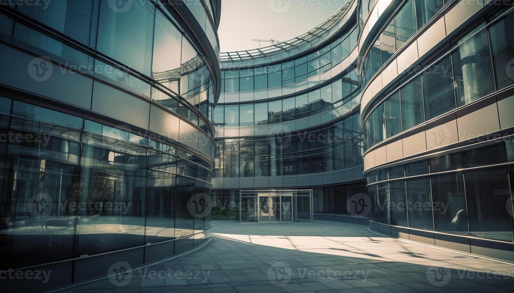 futurista arranha-céu reflete moderno cidade vida dentro tonificado vidro fachada gerado de ai foto