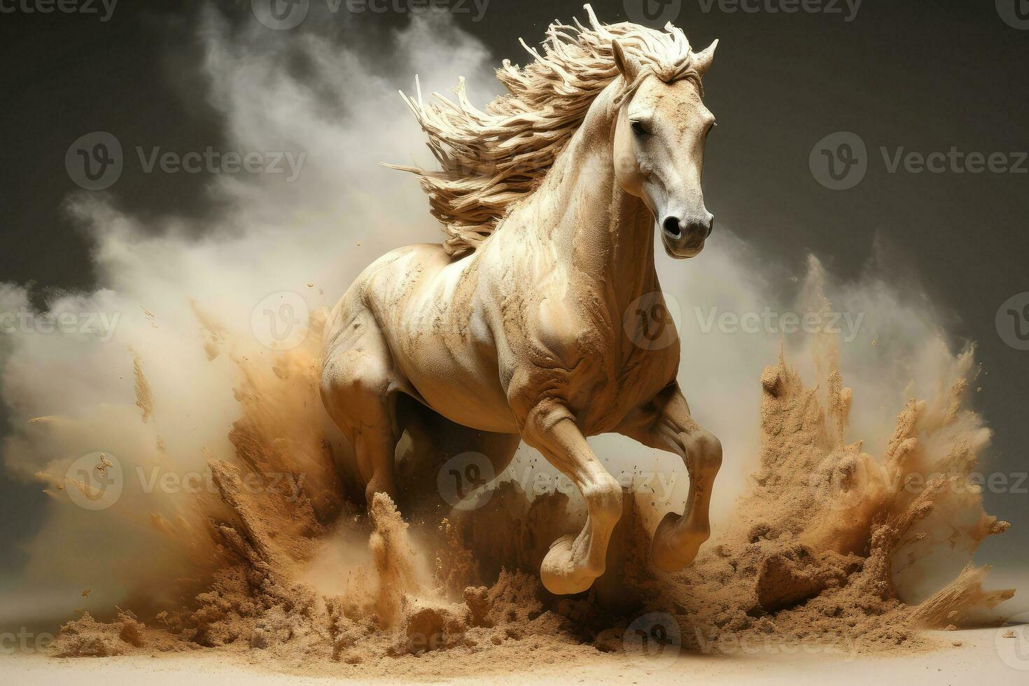 abstrato cavalo com complexo movimento e nebuloso cor, generativo ai foto