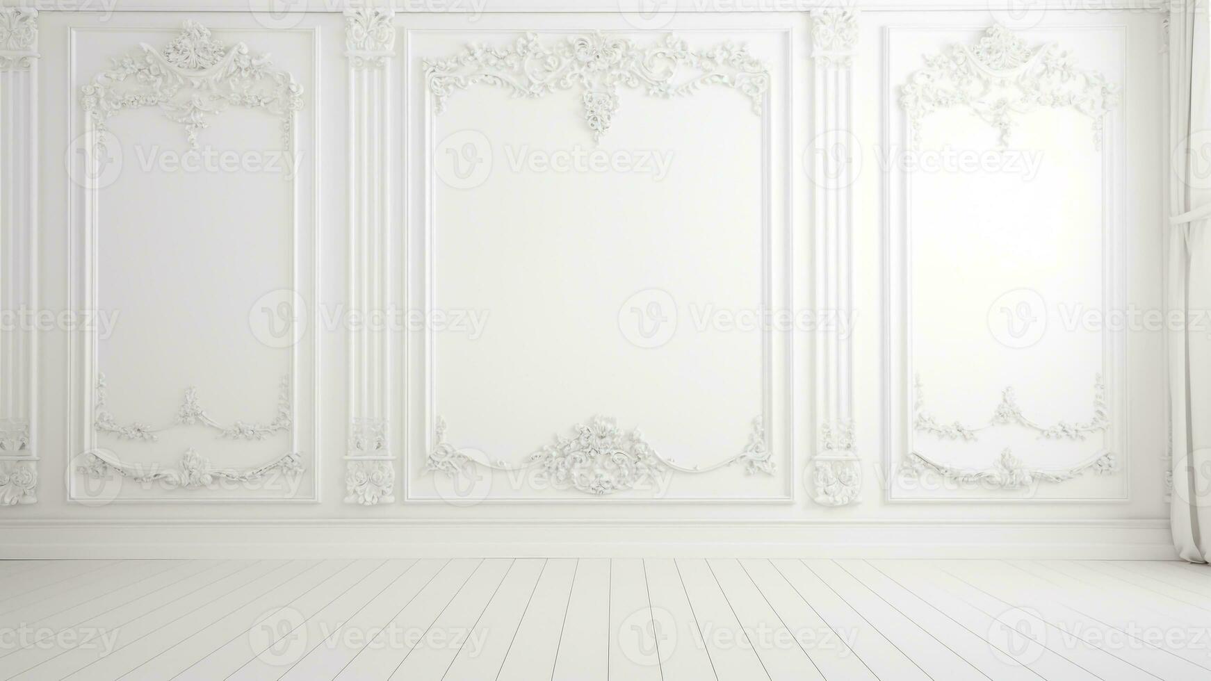 opulento serenidade descobrir seu Sonhe luxo branco sala, ai generativo foto