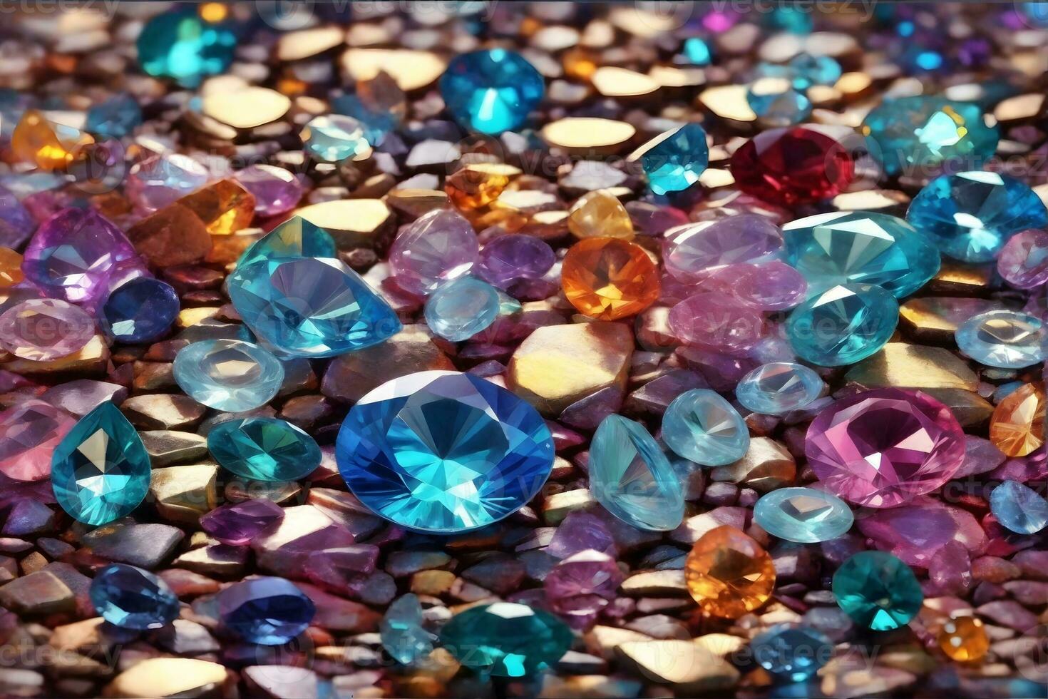 pedra preciosa fundo, cristal diamante fundo, cristal pedra preciosa fundo, colorida pedra preciosa fundo, ai generativo foto