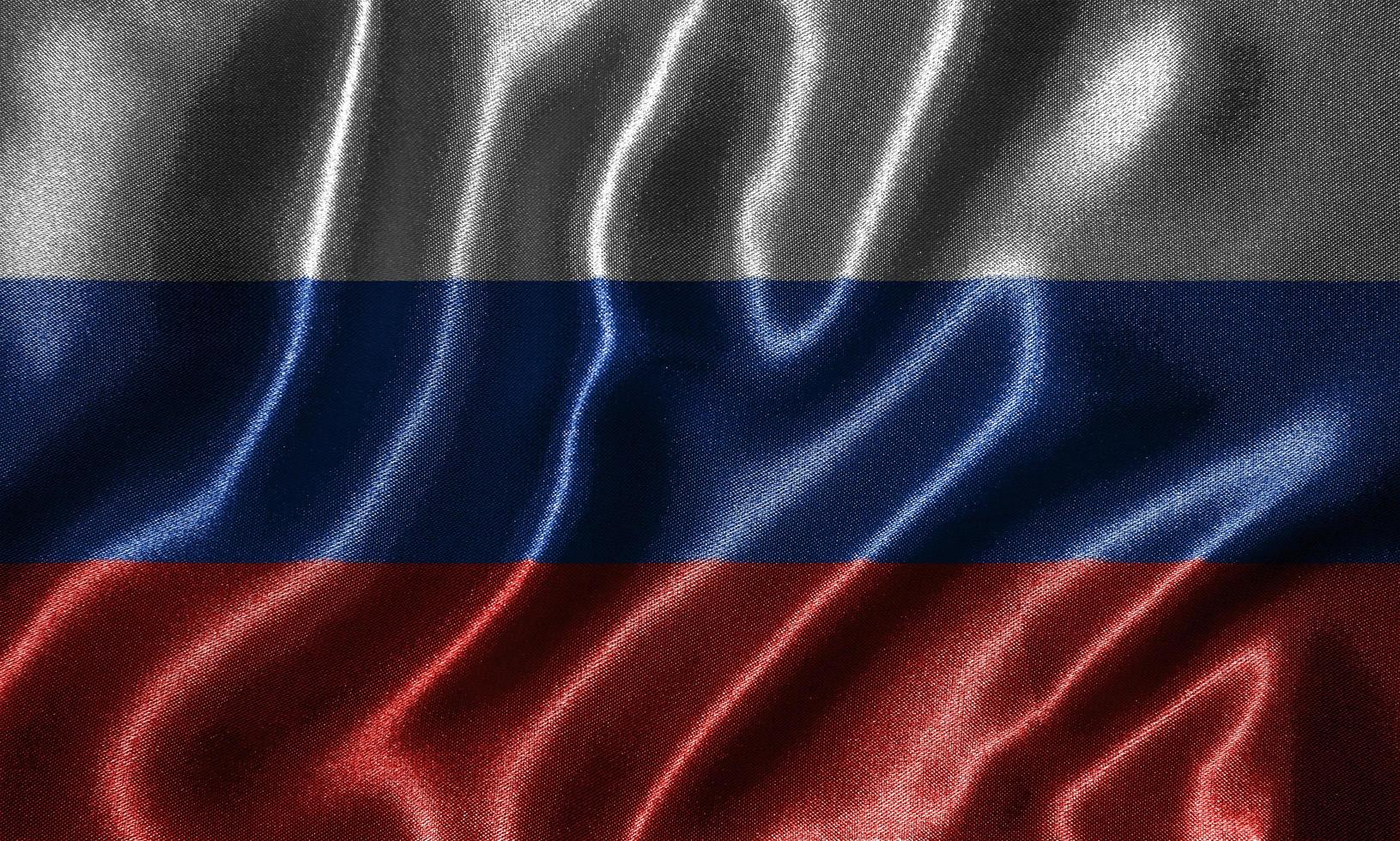 papel de parede pela bandeira da Rússia e acenando uma bandeira por tecido. foto