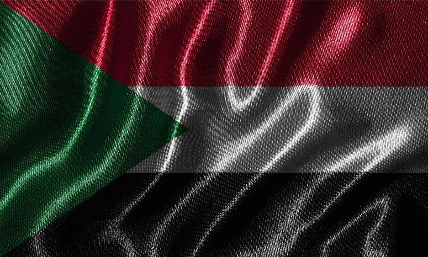 papel de parede por bandeira do Sudão e bandeira por tecido. foto