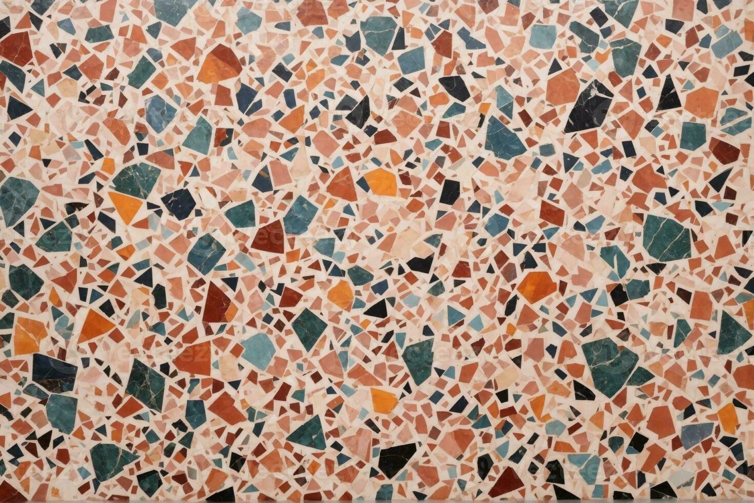 colorida terrazzo textura, multicolorido terrazzo textura fundo, terrazzo mosaico azulejos, terrazzo mármore fundo, ai generativo foto