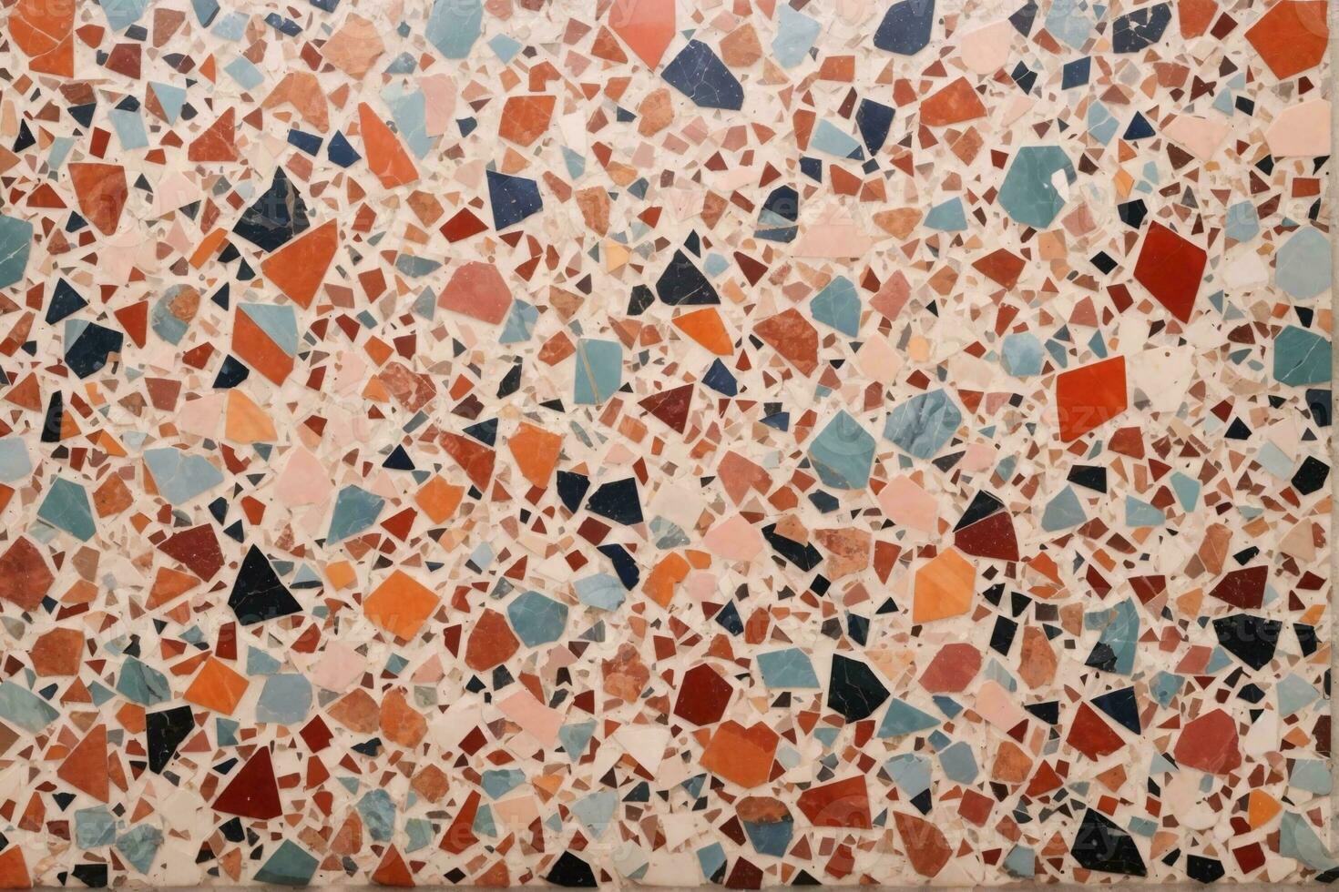 colorida terrazzo textura, multicolorido terrazzo textura fundo, terrazzo mosaico azulejos, terrazzo mármore fundo, ai generativo foto