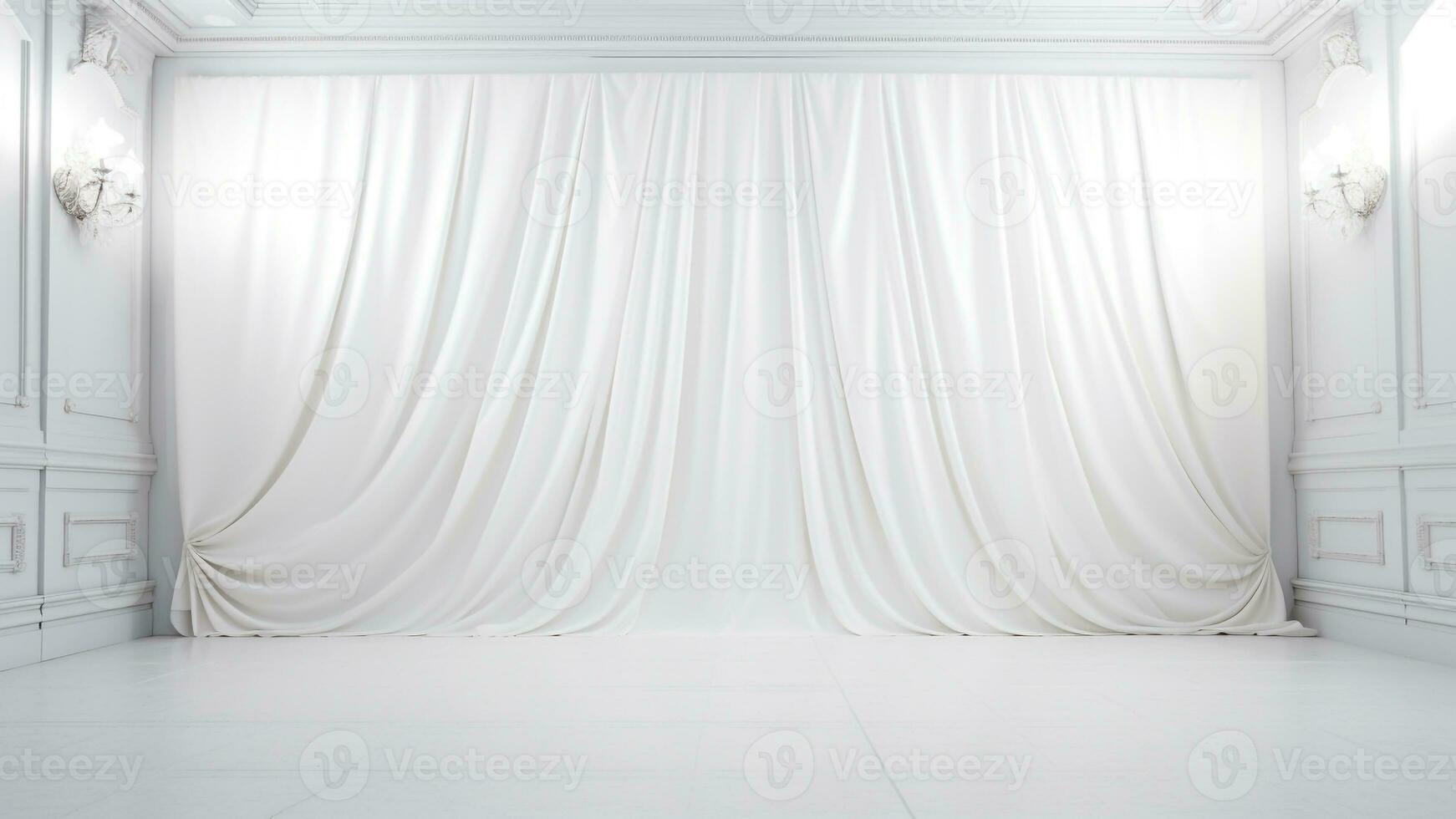 opulento serenidade descobrir seu Sonhe luxo branco sala, ai generativo foto