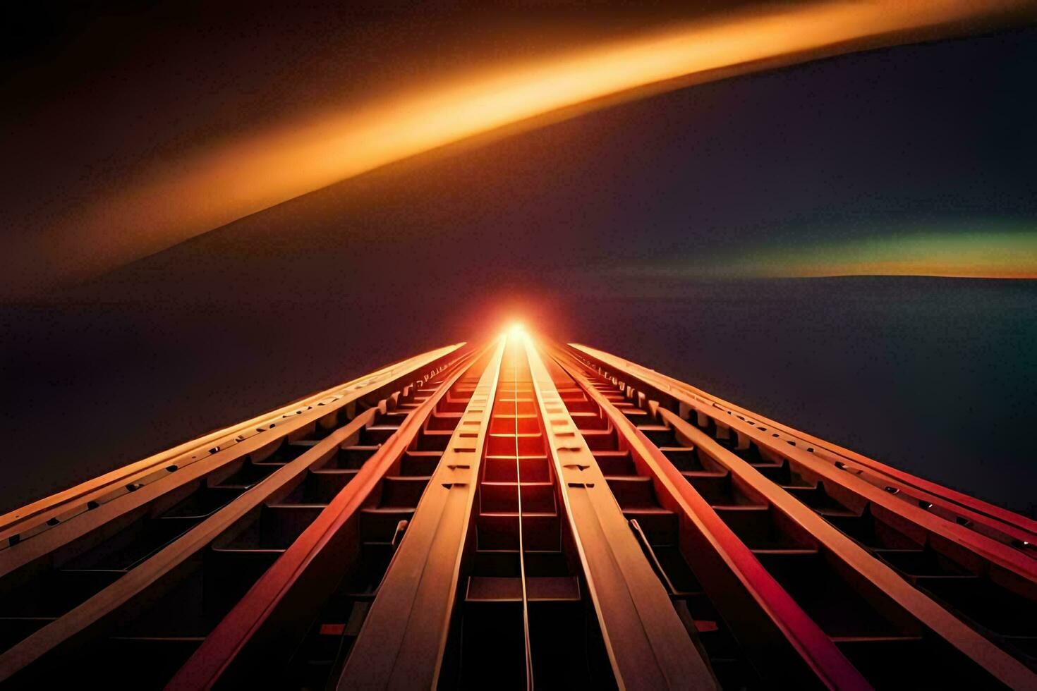 uma Visão do a céu a partir de a topo do uma prédio. gerado por IA foto