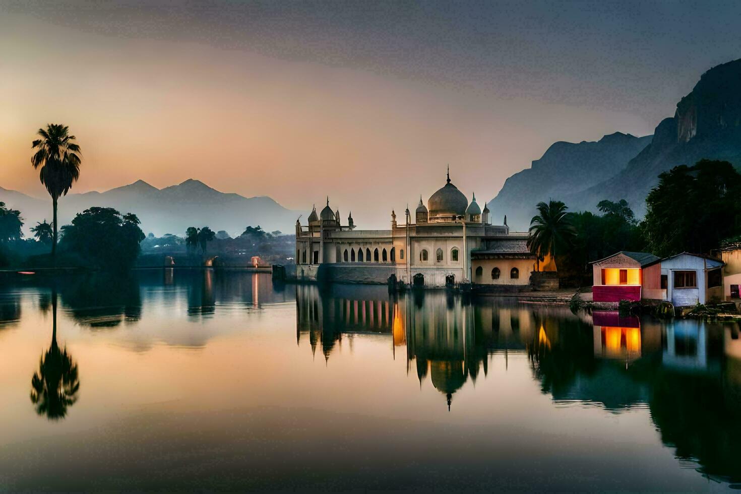 a Palácio do a principesco Estado do udaipur, Índia. gerado por IA foto