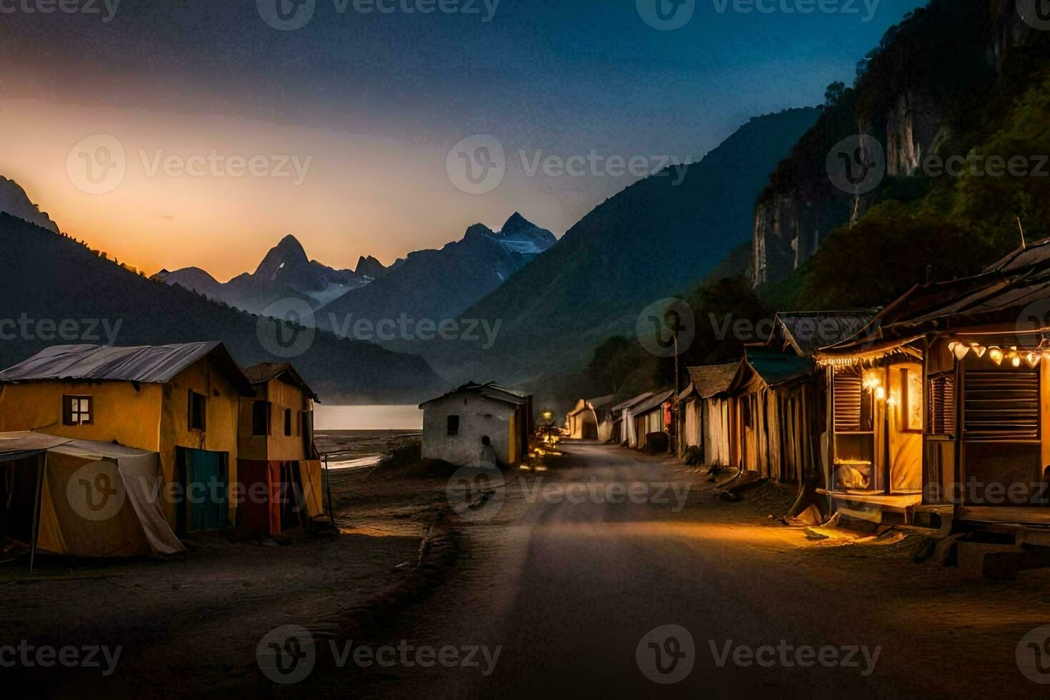 foto papel de parede a céu, montanhas, a mar, a montanhas, a mar, a montanhas,. gerado por IA