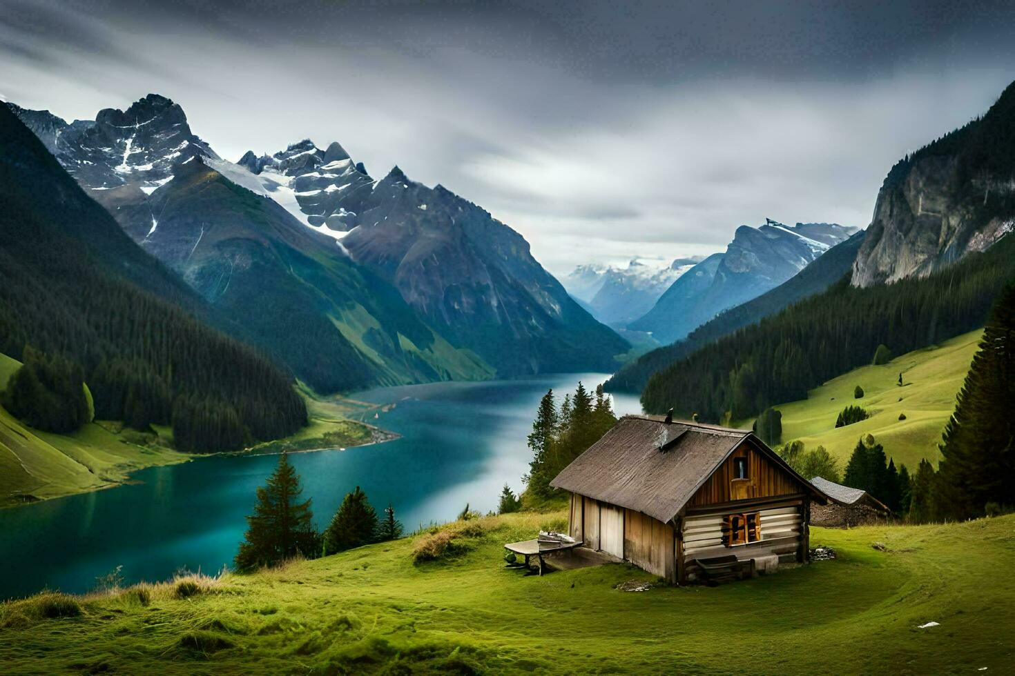 foto papel de parede montanhas, a céu, lago, a montanhas, a lago, a montanhas, o. gerado por IA