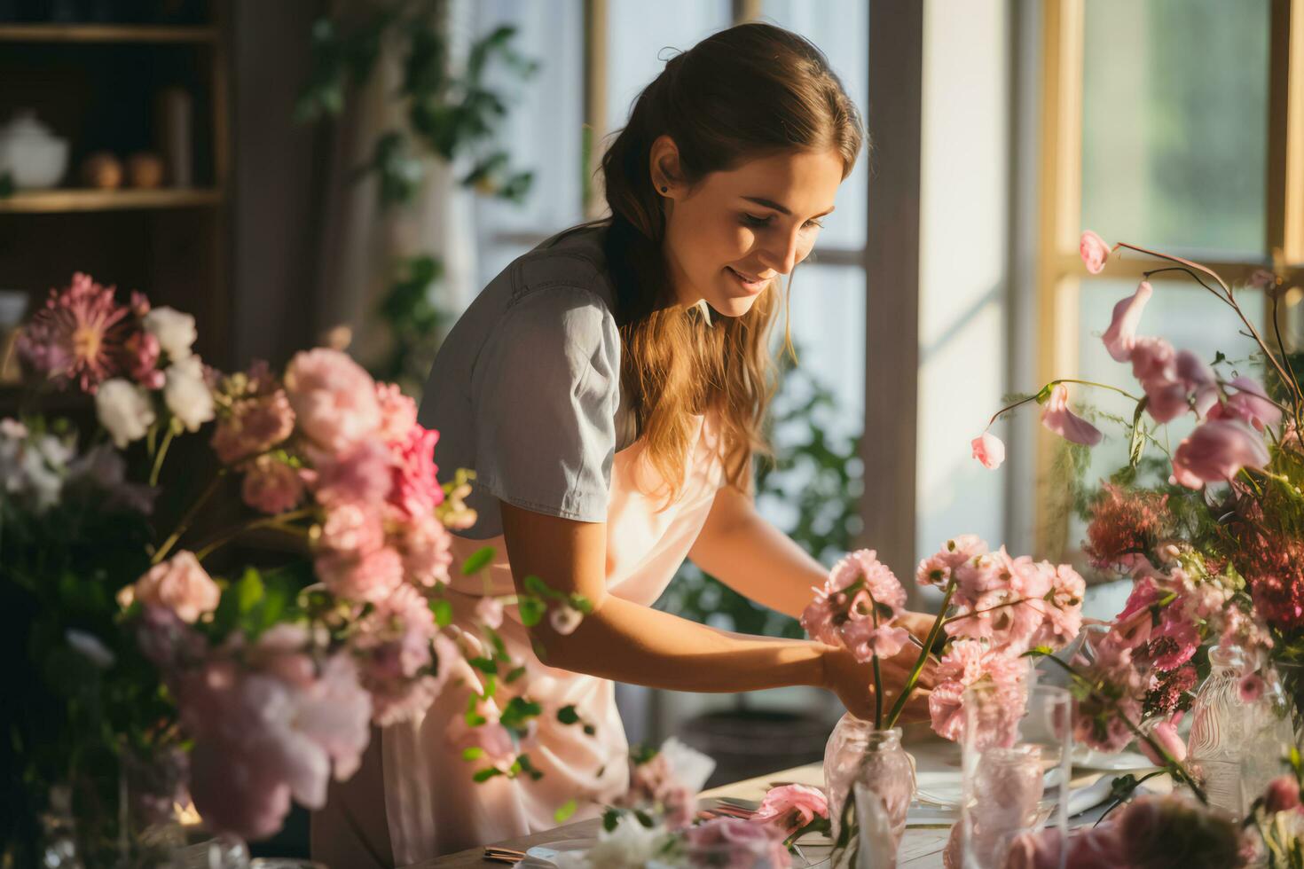 vibrante rosa folclore sarau - ai gerado foto