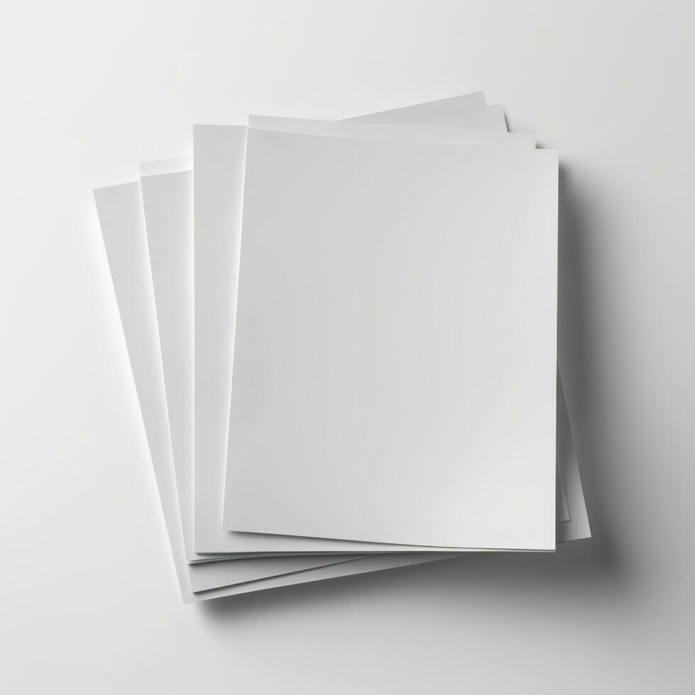 em branco branco papel isolado em branco fundo. generativo ai foto