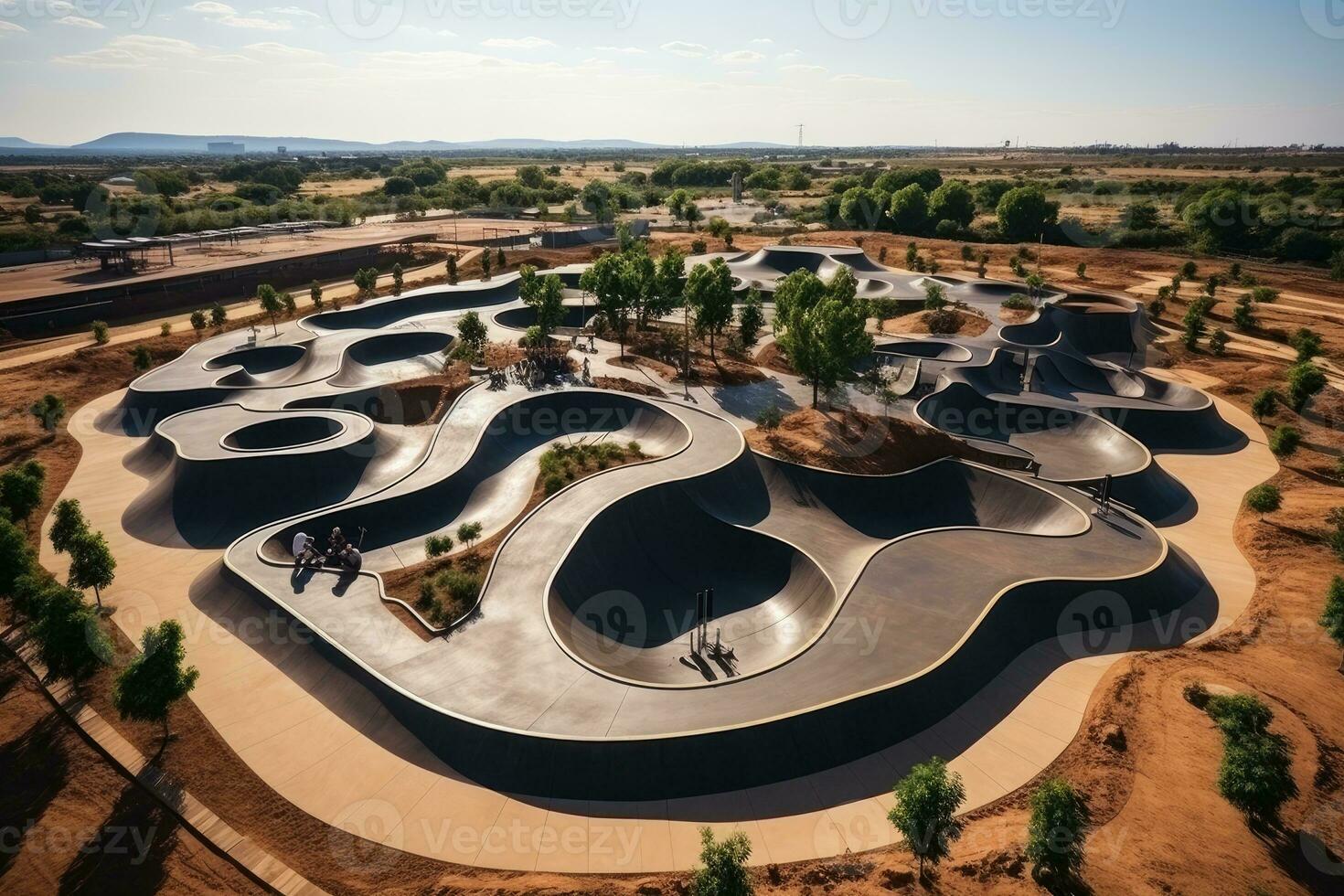 situação em Parque de skate arena dentro a cidade ai gerado foto