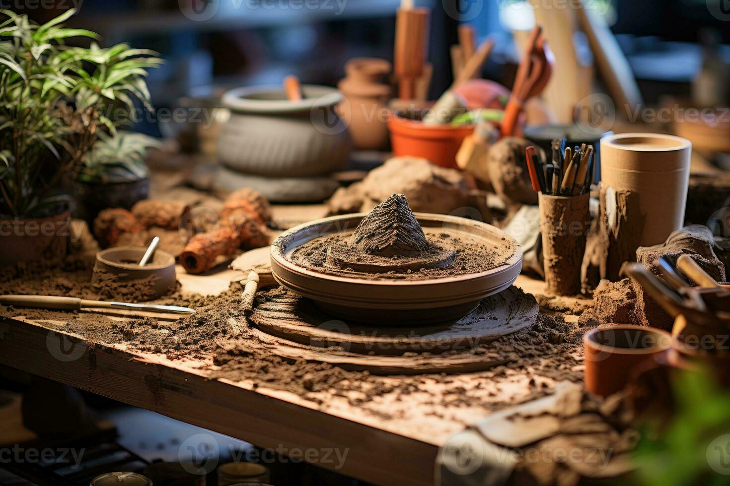 argila artesão Ferramentas e equipamento profissional fotografia ai gerado foto