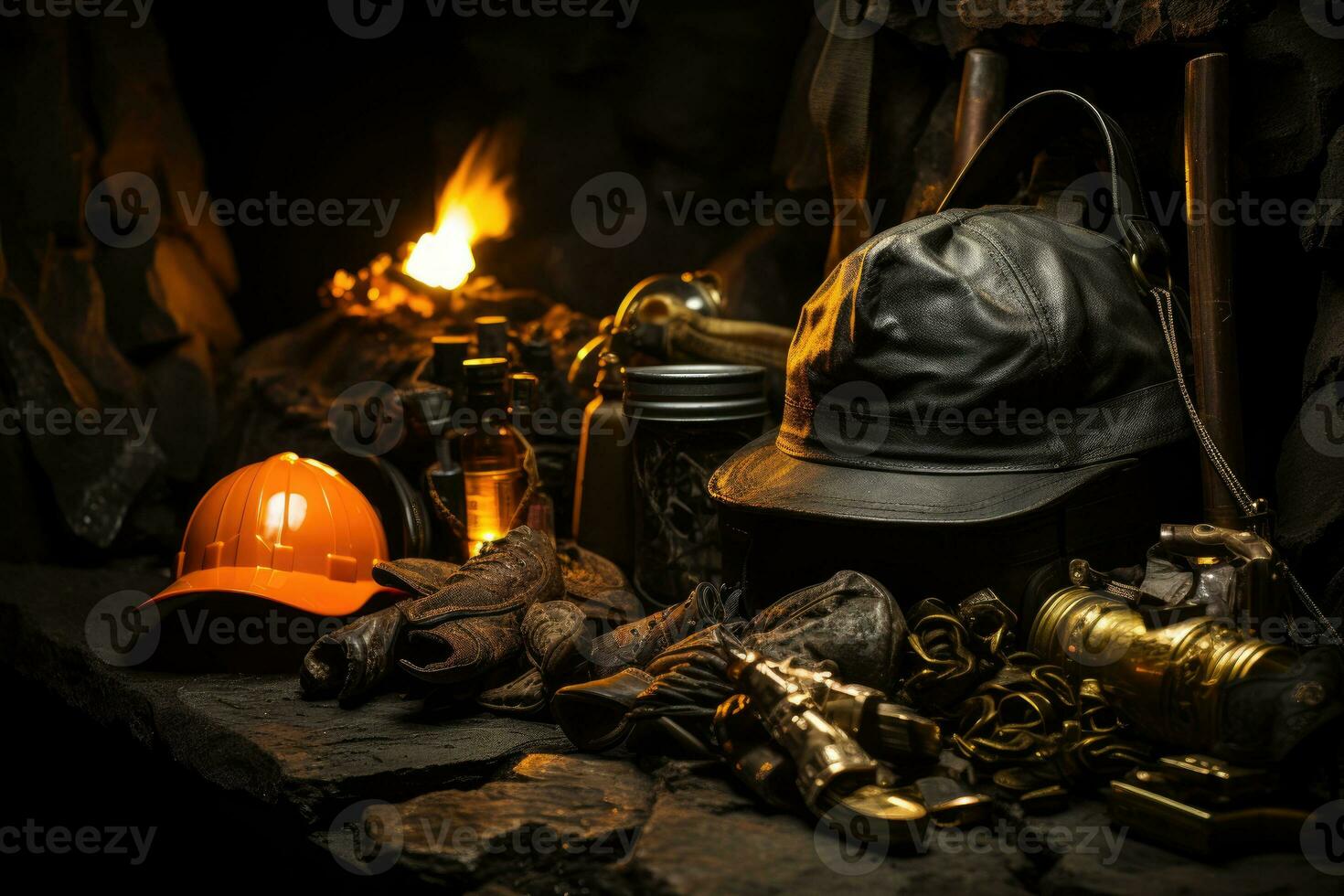 mineiros Ferramentas e equipamento ai gerado foto