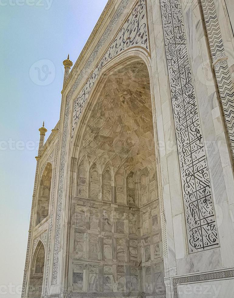 taj mahal agra índia magnata mármore mauso arquitetura detalhada. foto