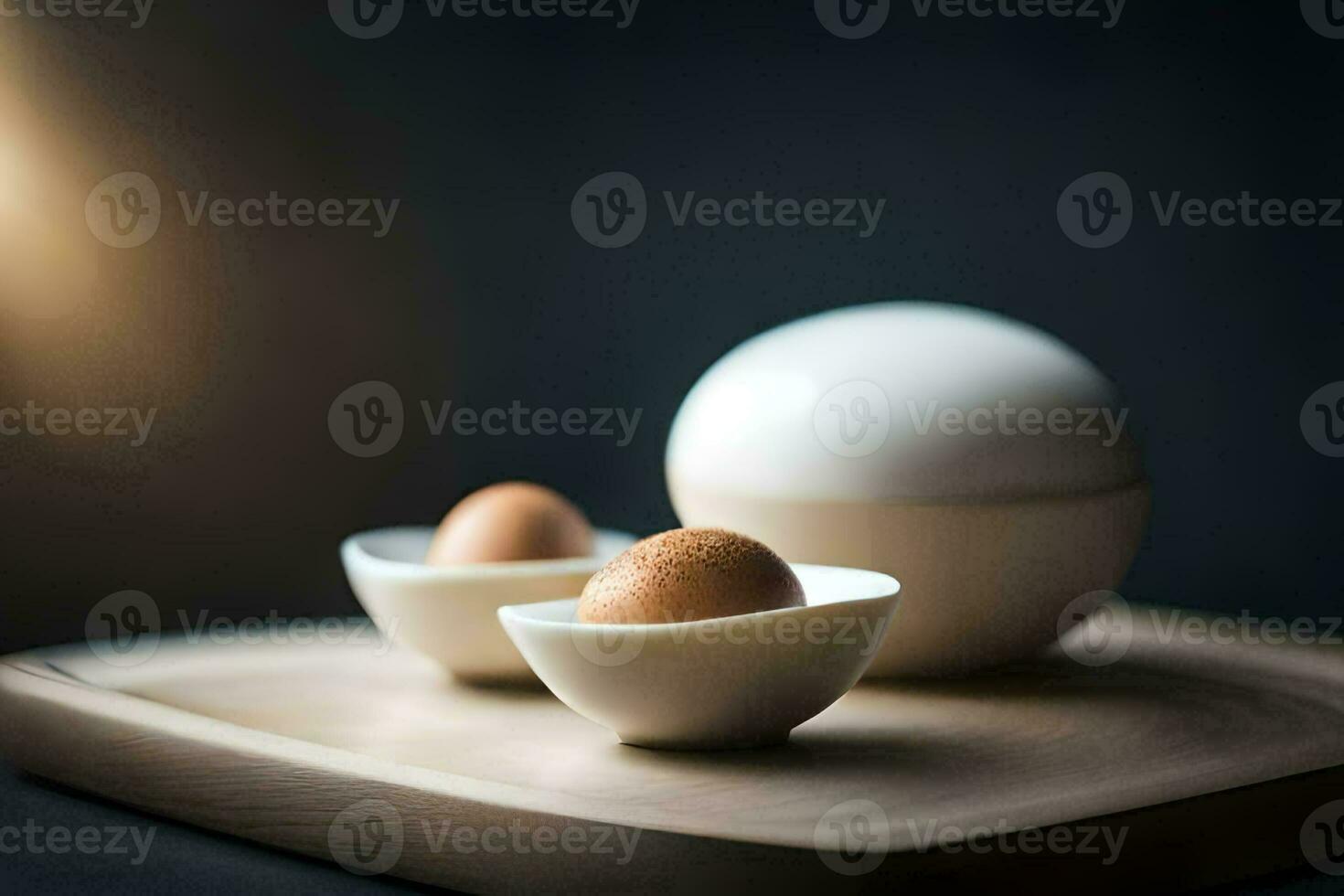 ovos em uma placa. gerado por IA foto
