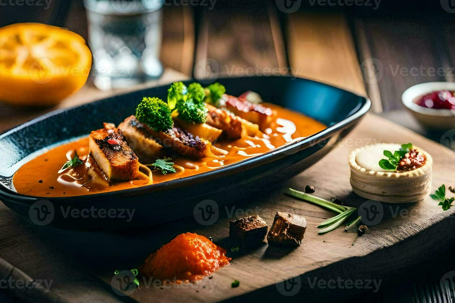 uma tigela do Comida com carne e legumes. gerado por IA foto