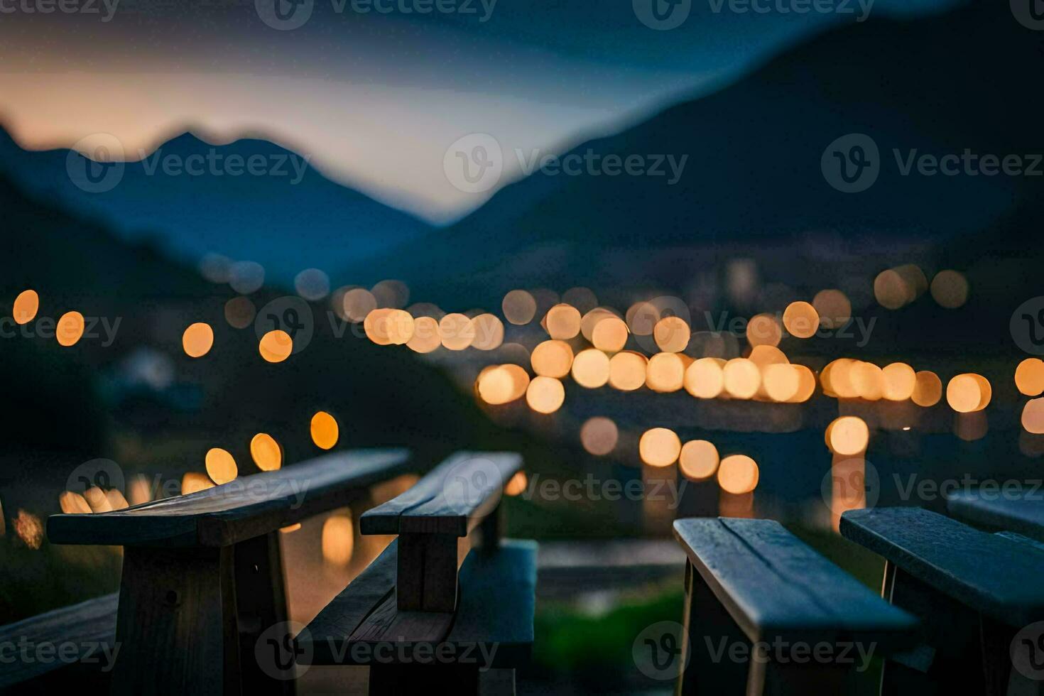 a luz do a cidade. gerado por IA foto