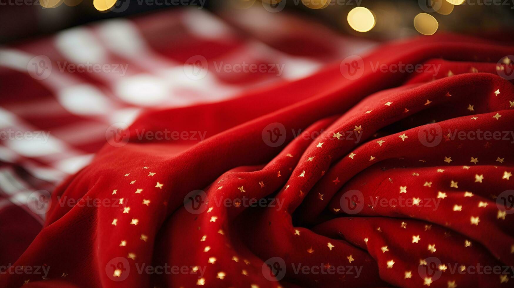 vermelho pano em Natal ou Novo ano feriados. ai gerado. foto