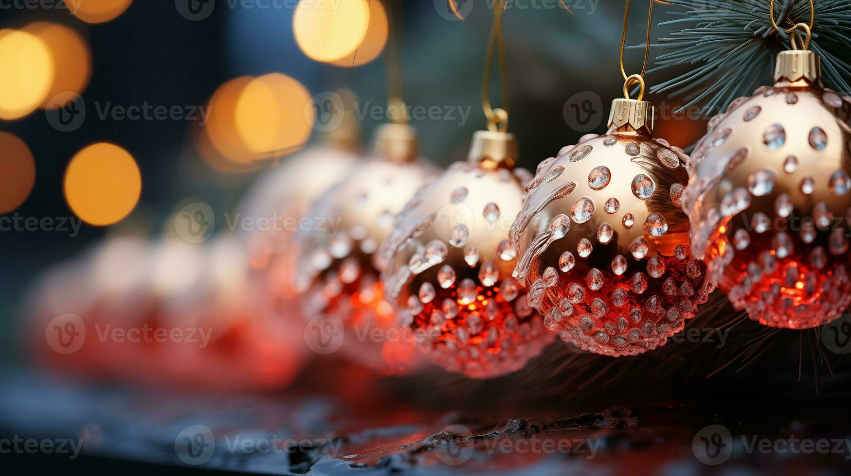 Natal bolas em uma mesa decorado para célebre Natal ou Novo ano. papel para presente caixas preparado para feriado celebrações. foto