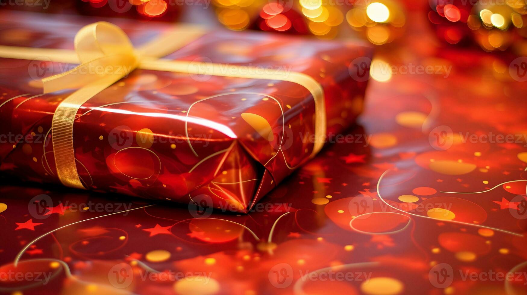 presente caixa com fita e arco, alegre Natal. papel para presente caixas preparado para feriado celebrações. foto