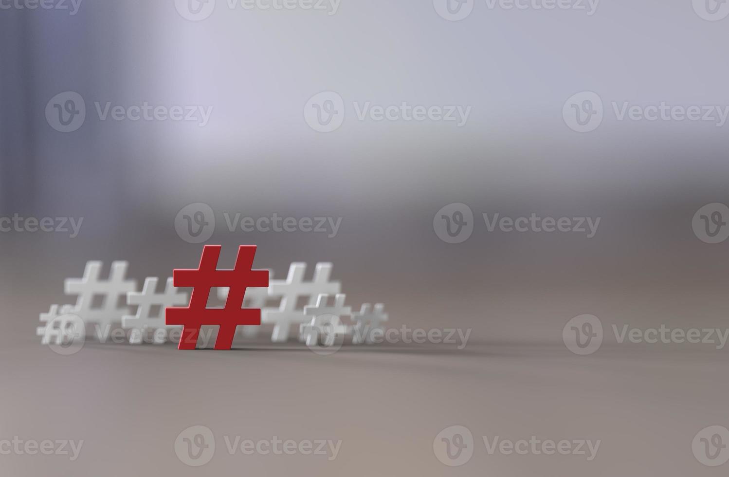 grupo de ícone de hashtag isolado na ilustração background.3d branca. foto