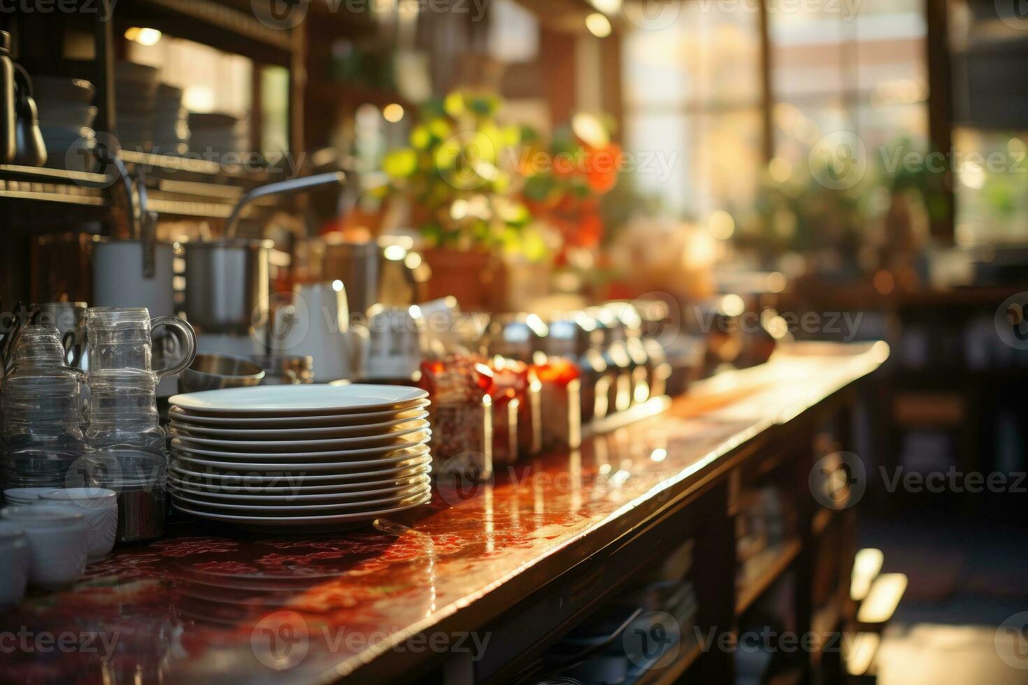 acolhedor tarde situação dentro a cozinha ai gerado foto