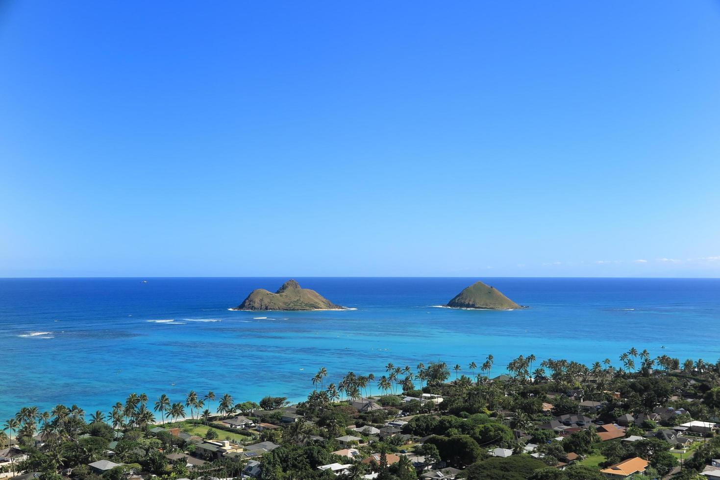 vista da praia de lanikai havaí foto