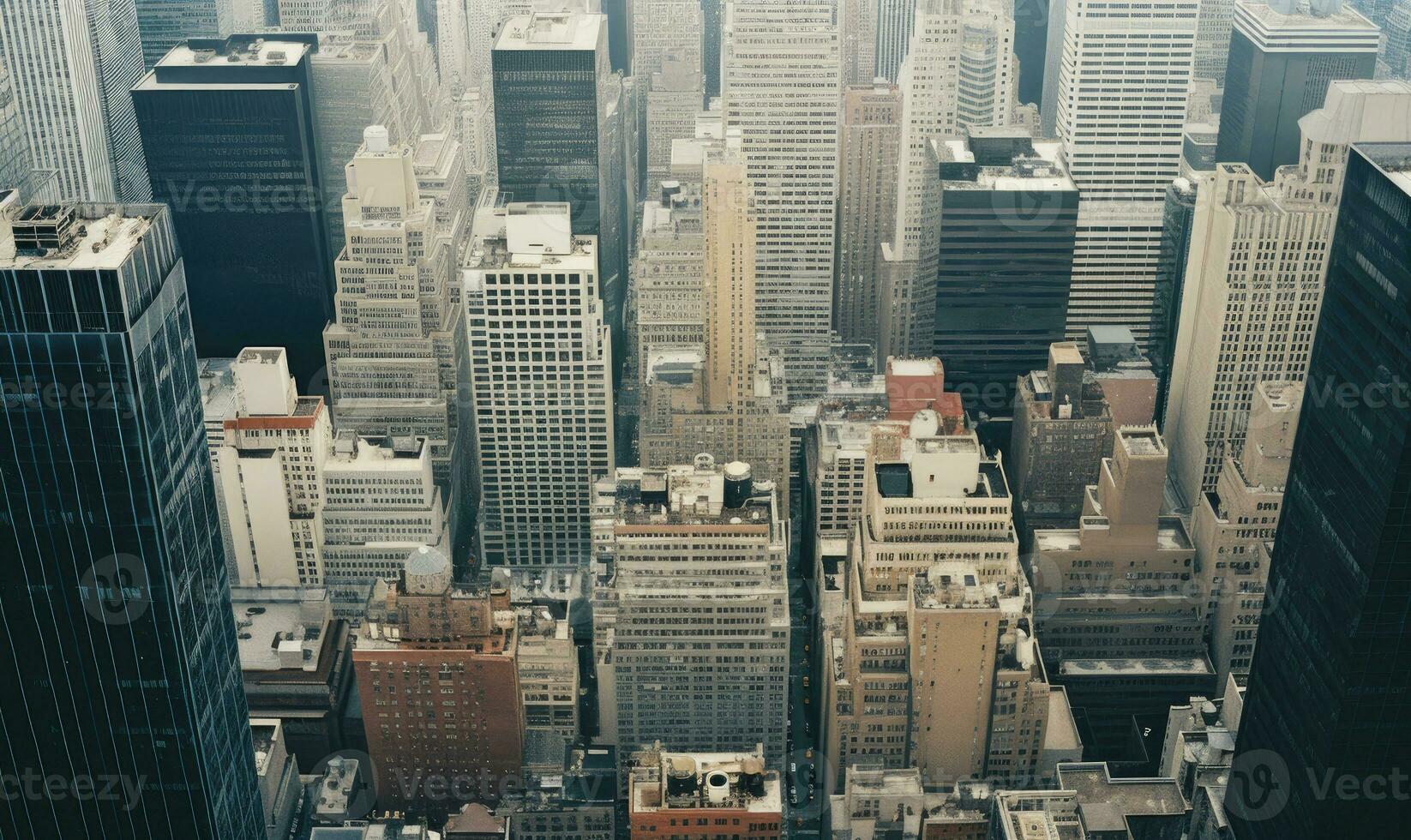 aéreo perspectiva do uma movimentado cidade. ai generativo foto
